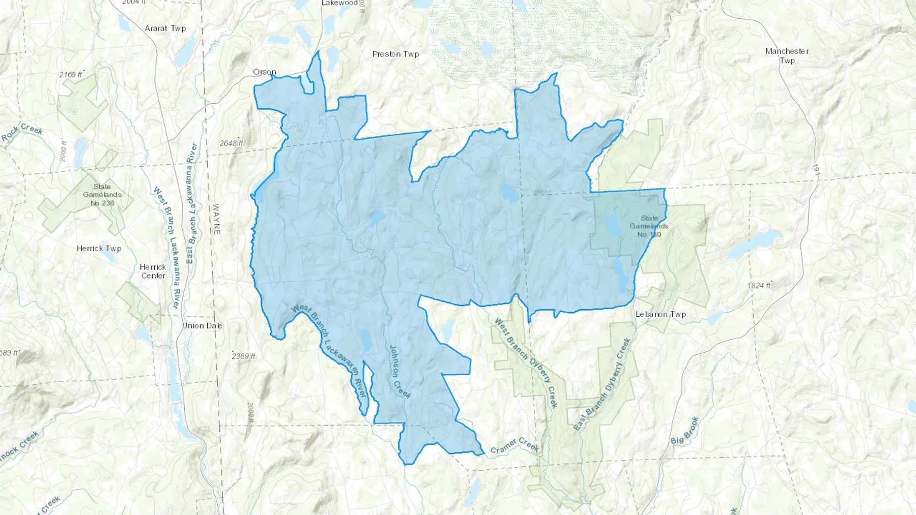 Pleasant Mount, PA Cash heating Oil delivery map Map of the COD Fuel Oil delivery service area for Pleasant Mount, PA
