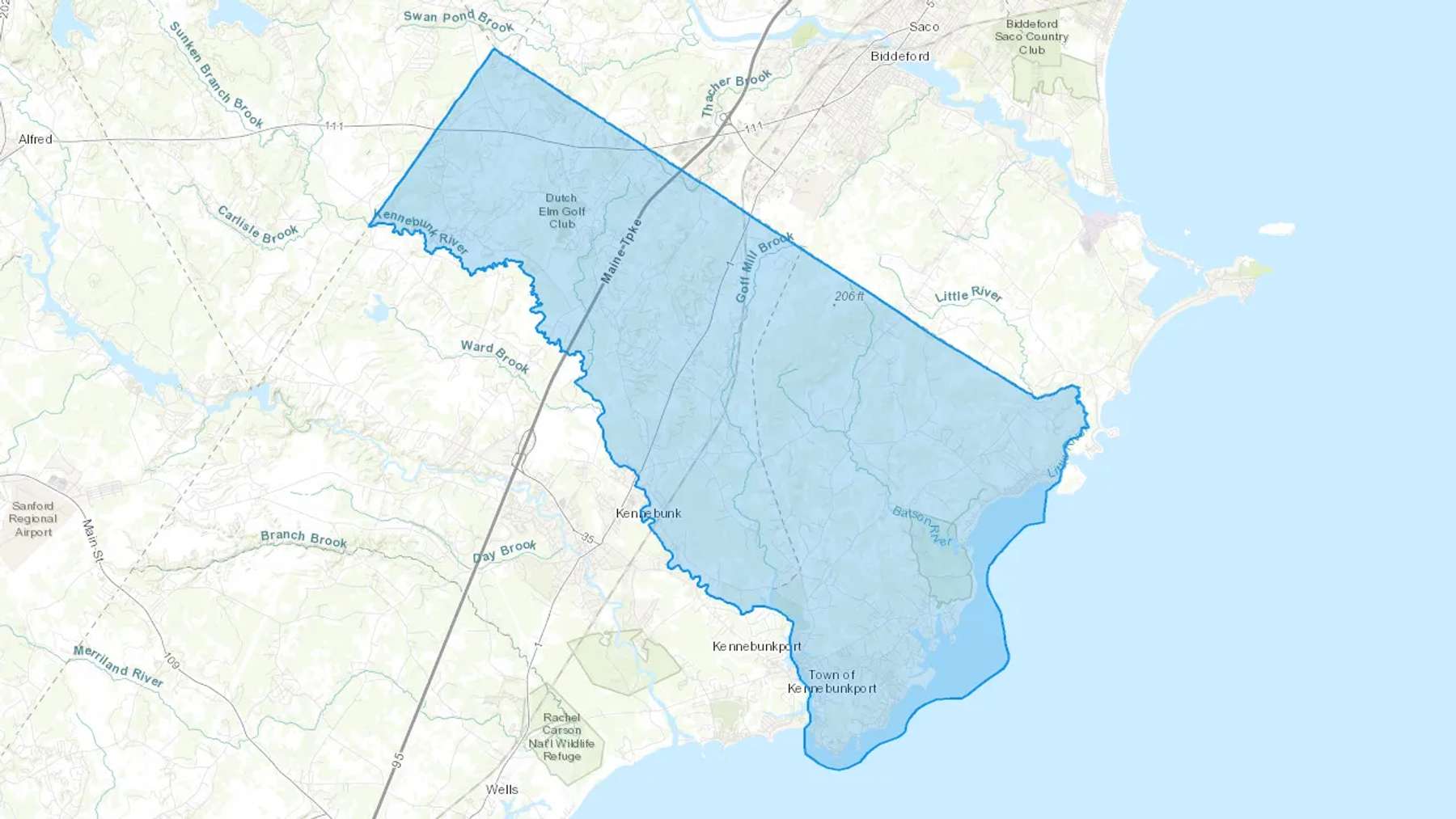 Cape Porpoise, ME Cash heating Oil delivery map Map of the COD Fuel Oil delivery service area for Cape Porpoise, ME