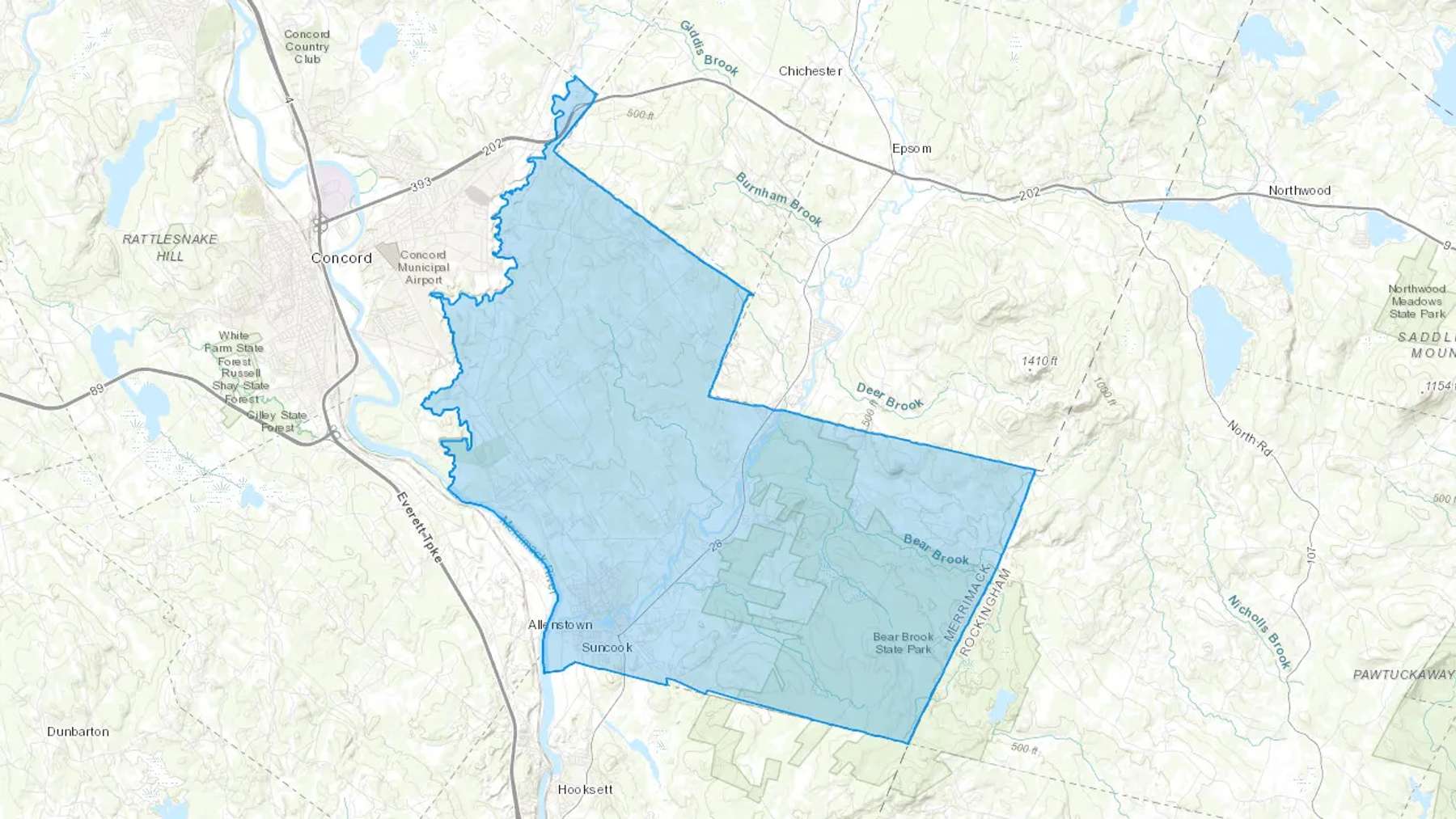 Suncook, NH Cash heating Oil delivery map Map of the COD Fuel Oil delivery service area for Suncook, NH