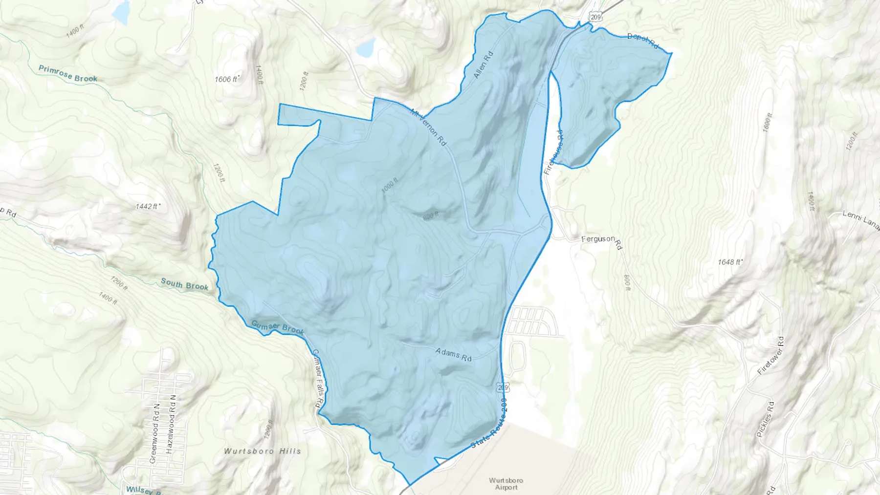 Summitville, NY Cash heating Oil delivery map Map of the COD Fuel Oil delivery service area for Summitville, NY