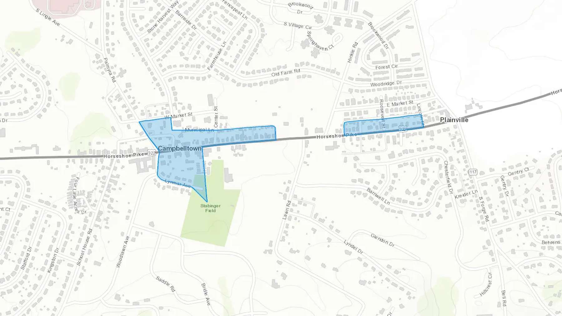 Campbelltown, PA Cash heating Oil delivery map Map of the COD Fuel Oil delivery service area for Campbelltown, PA