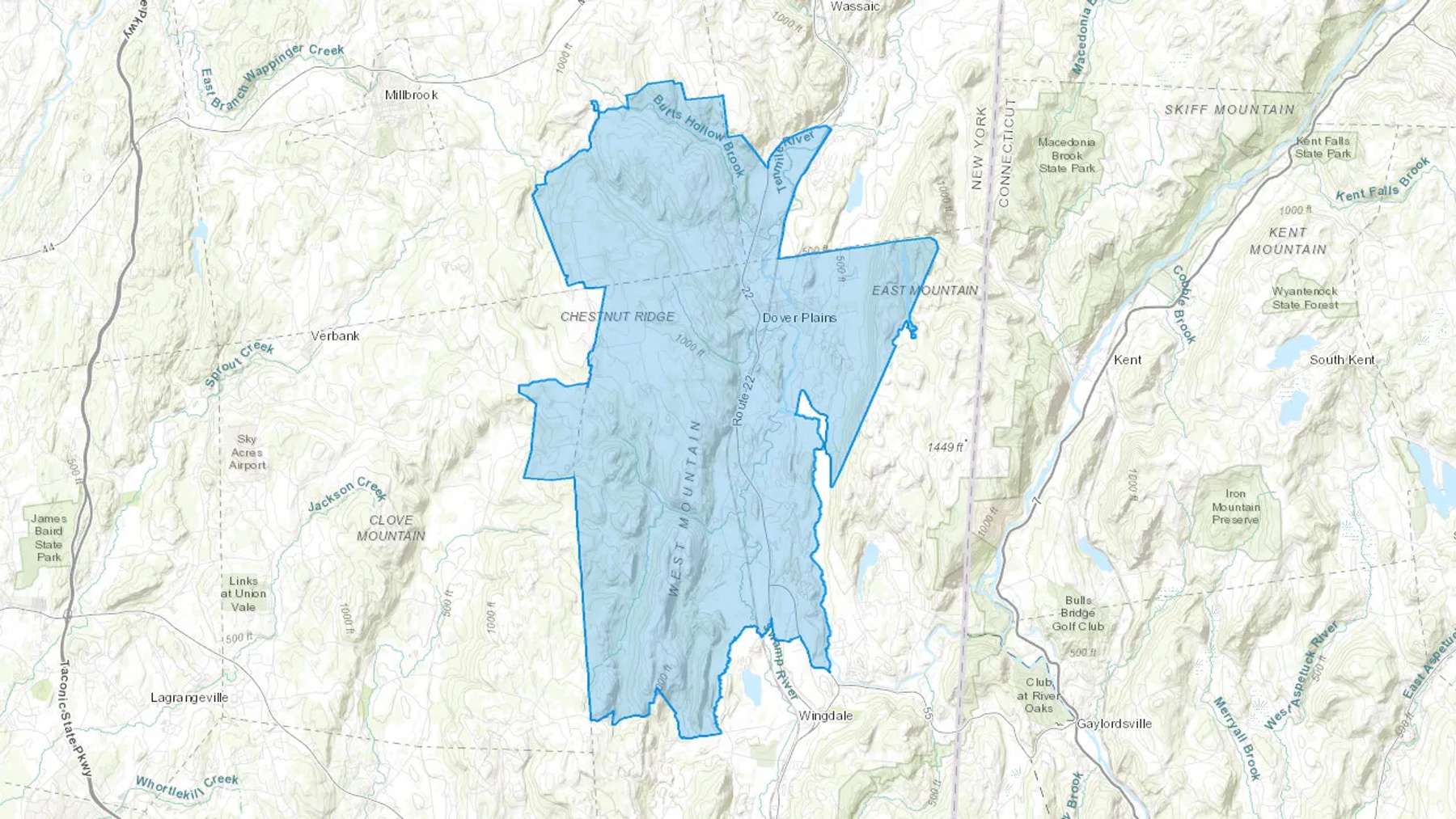 Wingdale, NY Cash heating Oil delivery map Map of the COD Fuel Oil delivery service area for Wingdale, NY