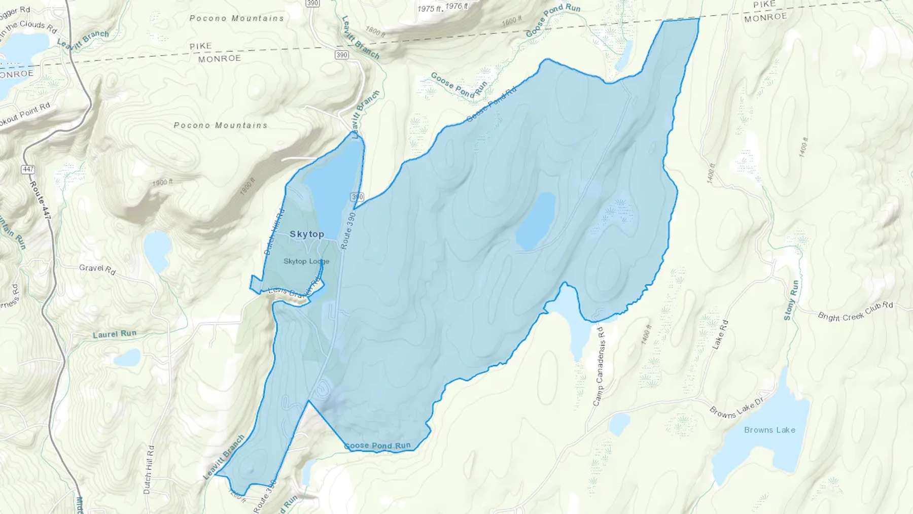 Skytop, PA Cash heating Oil delivery map Map of the COD Fuel Oil delivery service area for Skytop, PA