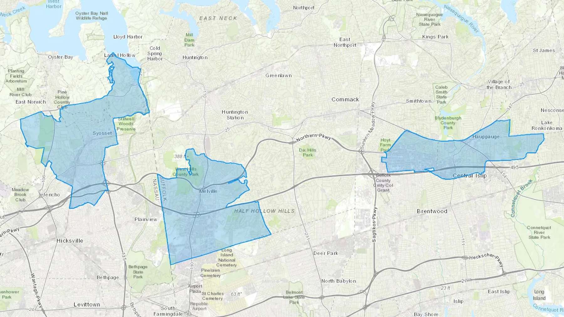 Melville, NY Cash heating Oil delivery map Map of the COD Fuel Oil delivery service area for Melville, NY
