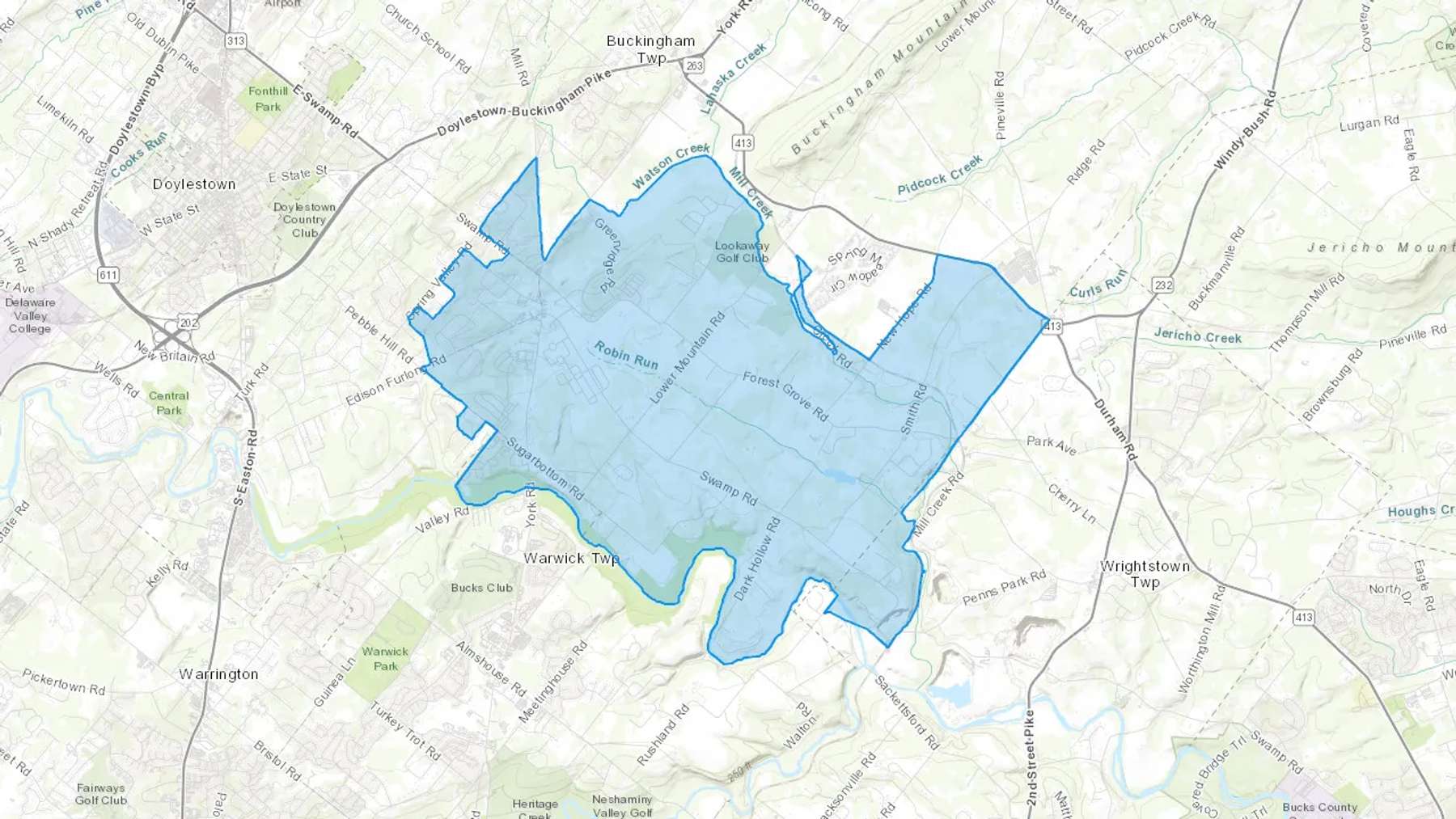 Rushland, PA Cash heating Oil delivery map Map of the COD Fuel Oil delivery service area for Rushland, PA