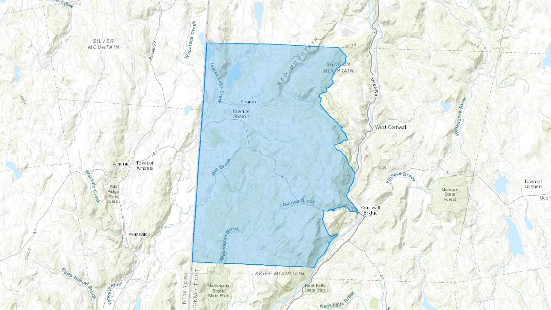 Sharon, CT Cash heating Oil delivery map Map of the COD Fuel Oil delivery service area for Sharon, CT
