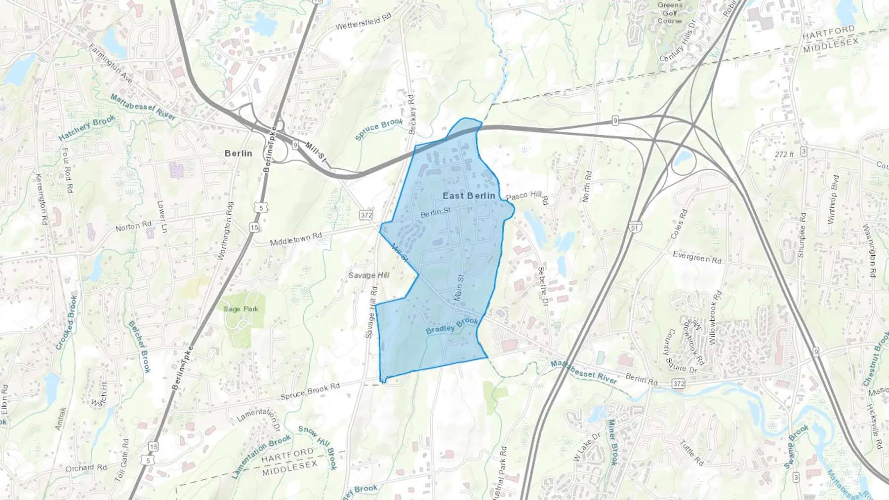 East Berlin, CT Cash heating Oil delivery map Map of the COD Fuel Oil delivery service area for East Berlin, CT