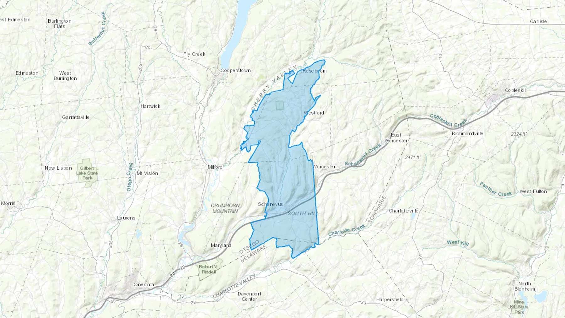 Roseboom, NY Cash heating Oil delivery map Map of the COD Fuel Oil delivery service area for Roseboom, NY