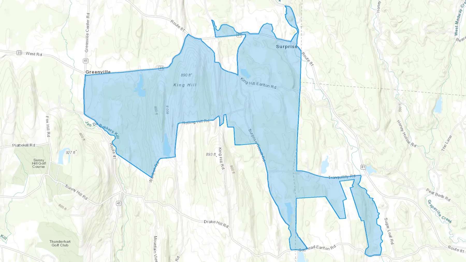 Surprise, NY Cash heating Oil delivery map Map of the COD Fuel Oil delivery service area for Surprise, NY