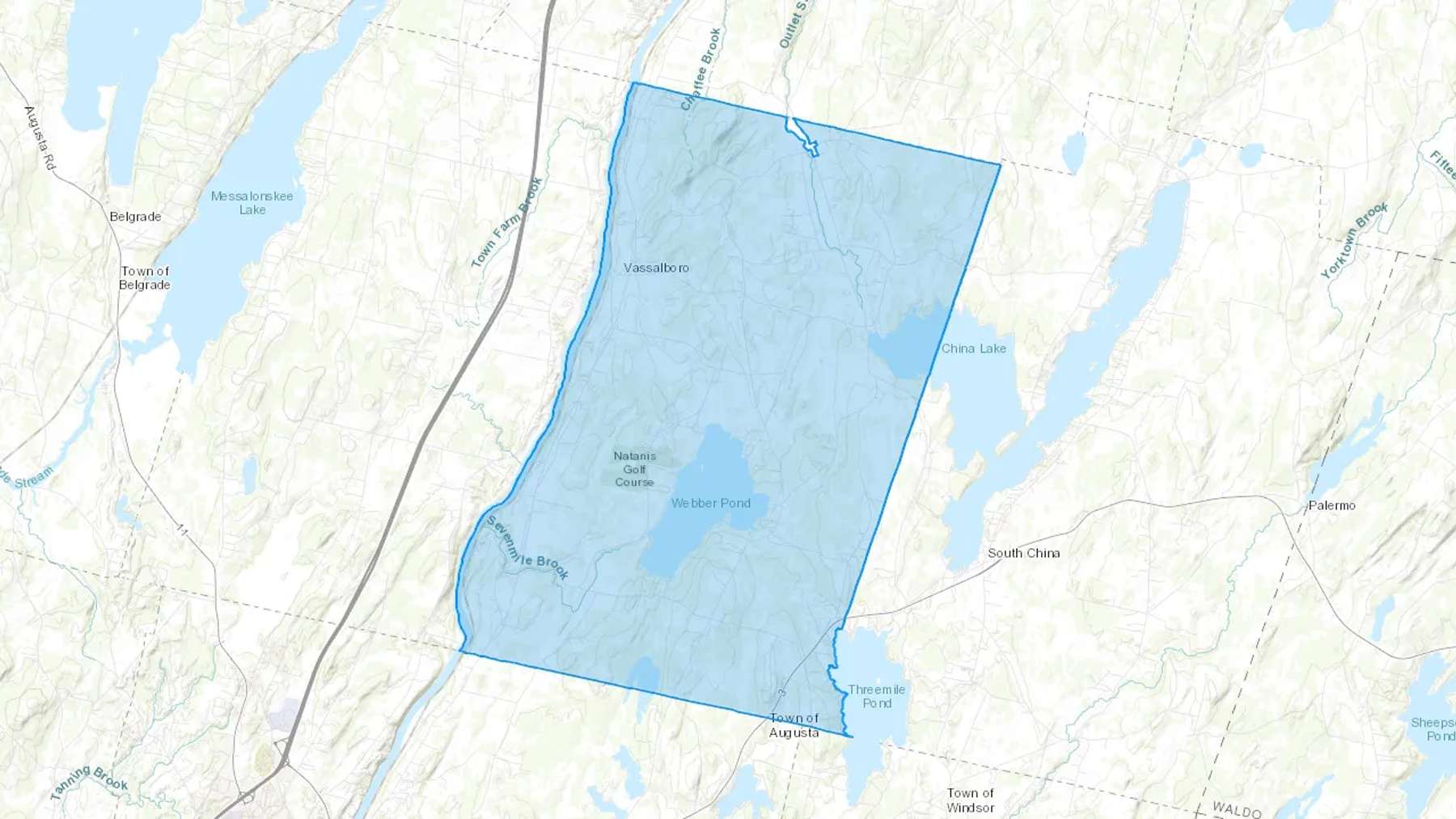 North Vassalboro, ME Cash heating Oil delivery map Map of the COD Fuel Oil delivery service area for North Vassalboro, ME