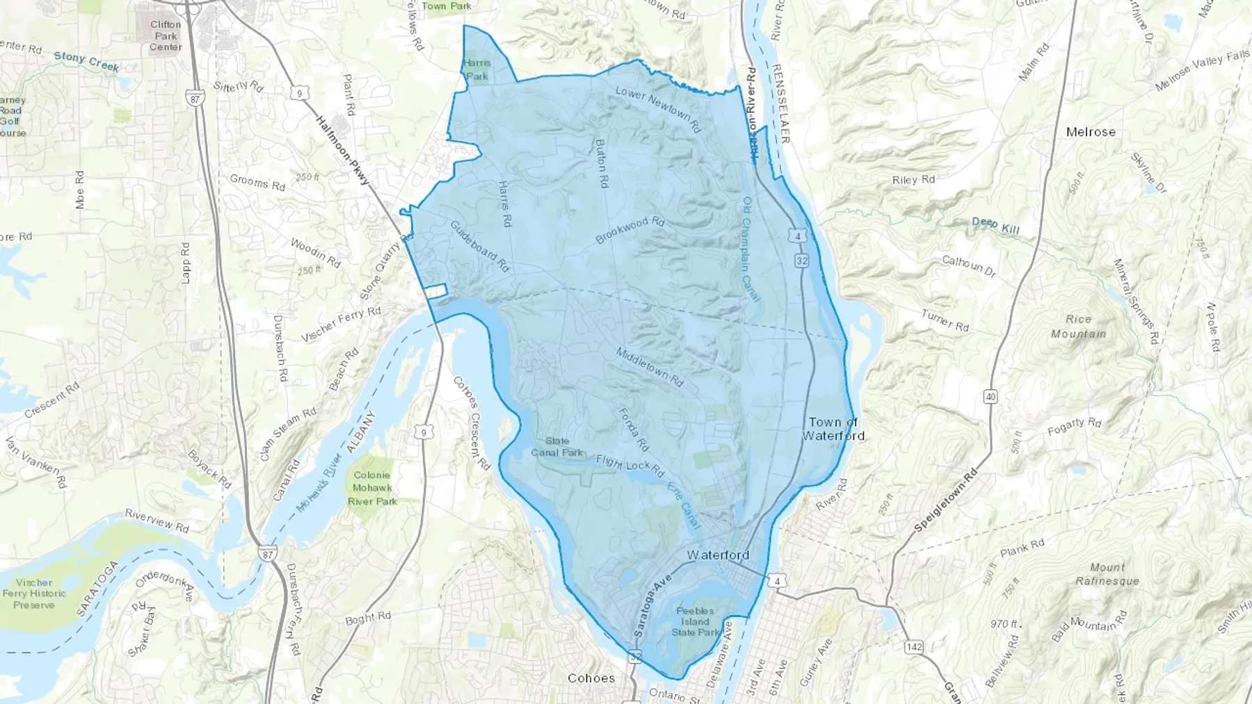 Waterford, NY Cash heating Oil delivery map Map of the COD Fuel Oil delivery service area for Waterford, NY