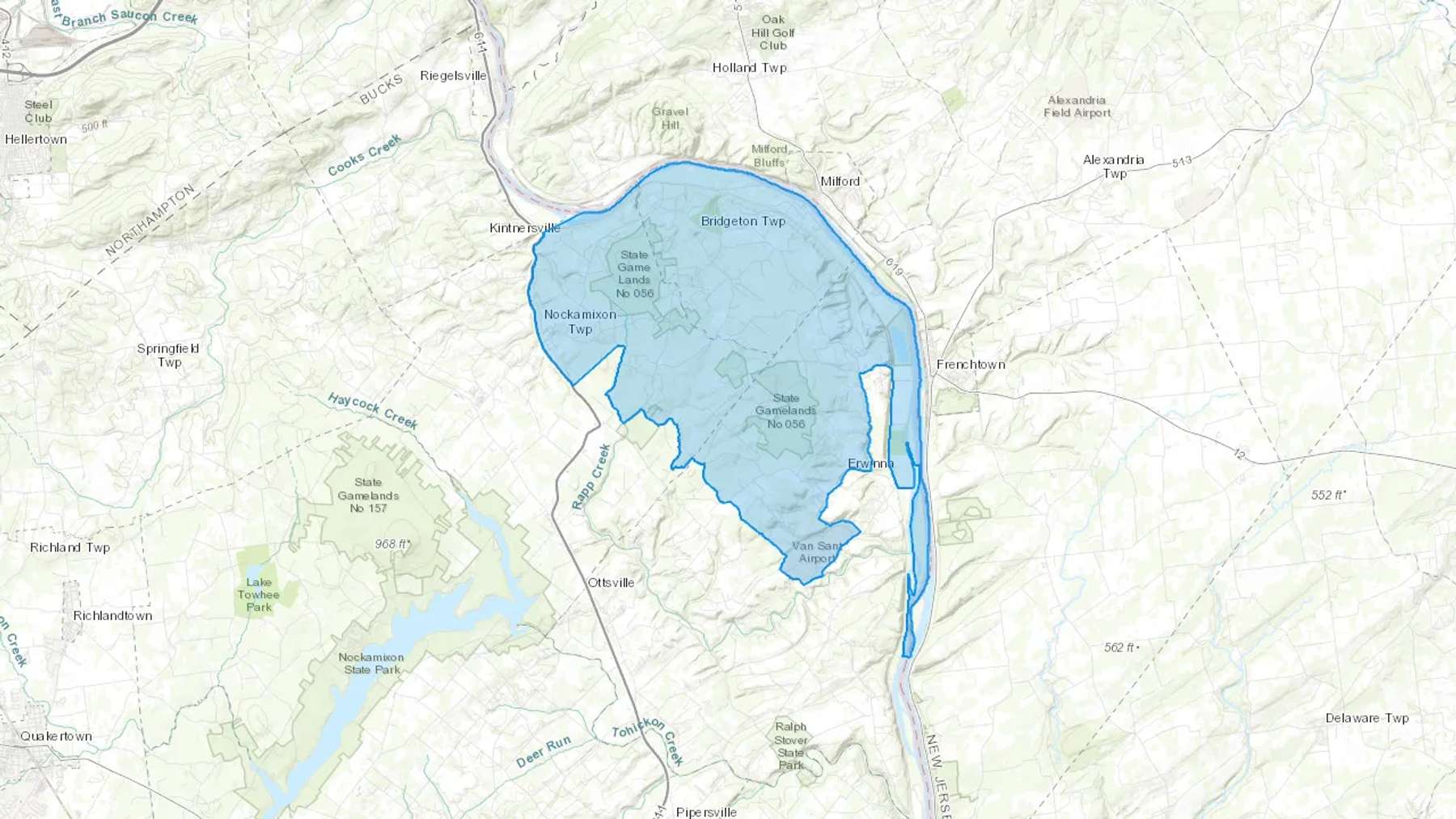 Upper Black Eddy, PA Cash heating Oil delivery map Map of the COD Fuel Oil delivery service area for Upper Black Eddy, PA