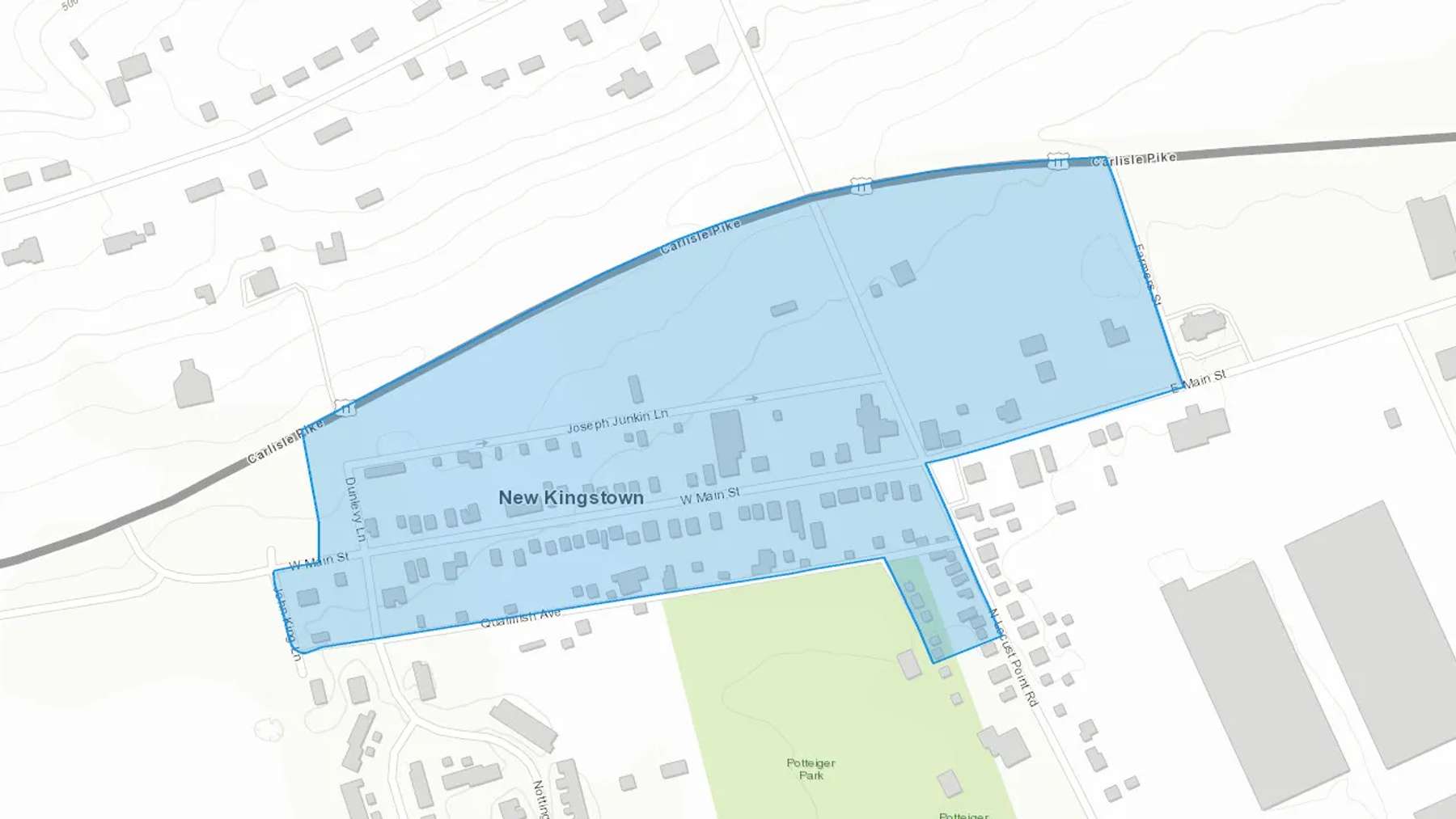 New Kingstown, PA Cash heating Oil delivery map Map of the COD Fuel Oil delivery service area for New Kingstown, PA