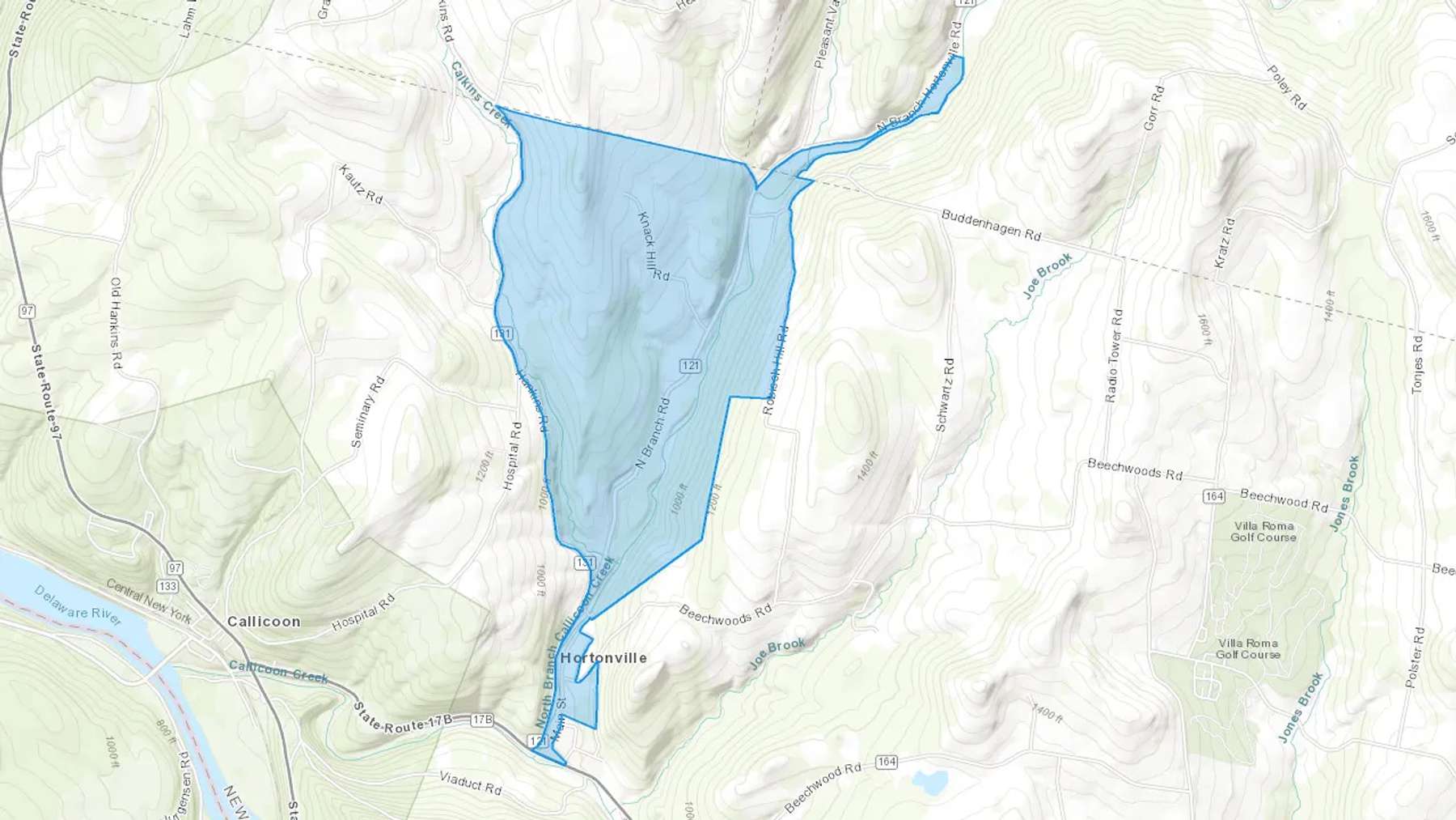 Callicoon, NY Cash heating Oil delivery map Map of the COD Fuel Oil delivery service area for Callicoon, NY