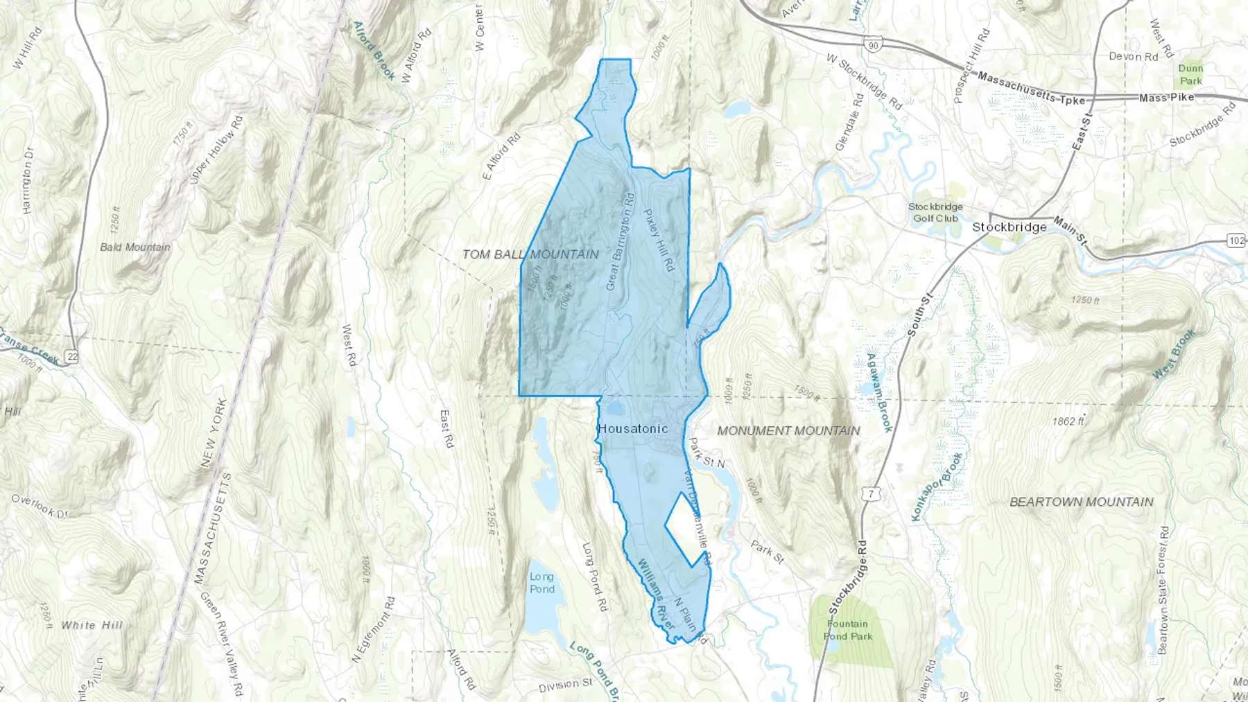 Housatonic, MA Cash heating Oil delivery map Map of the COD Fuel Oil delivery service area for Housatonic, MA