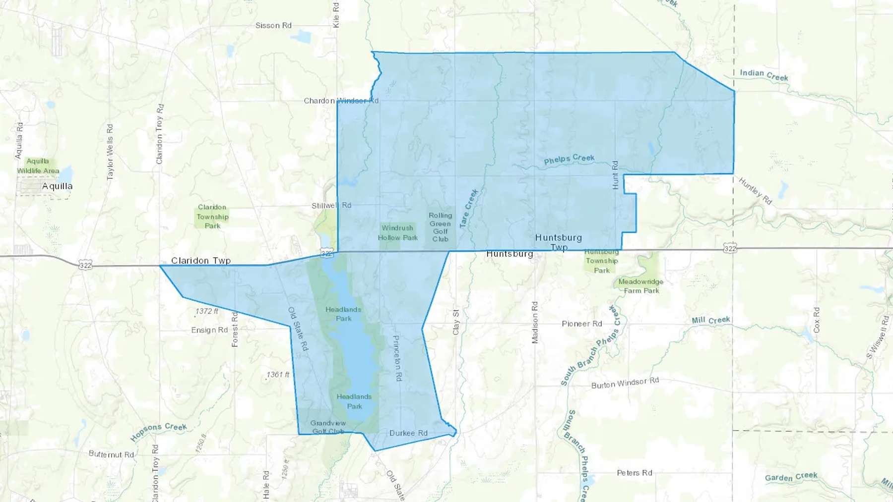 Huntsburg, OH Cash heating Oil delivery map Map of the COD Fuel Oil delivery service area for Huntsburg, OH