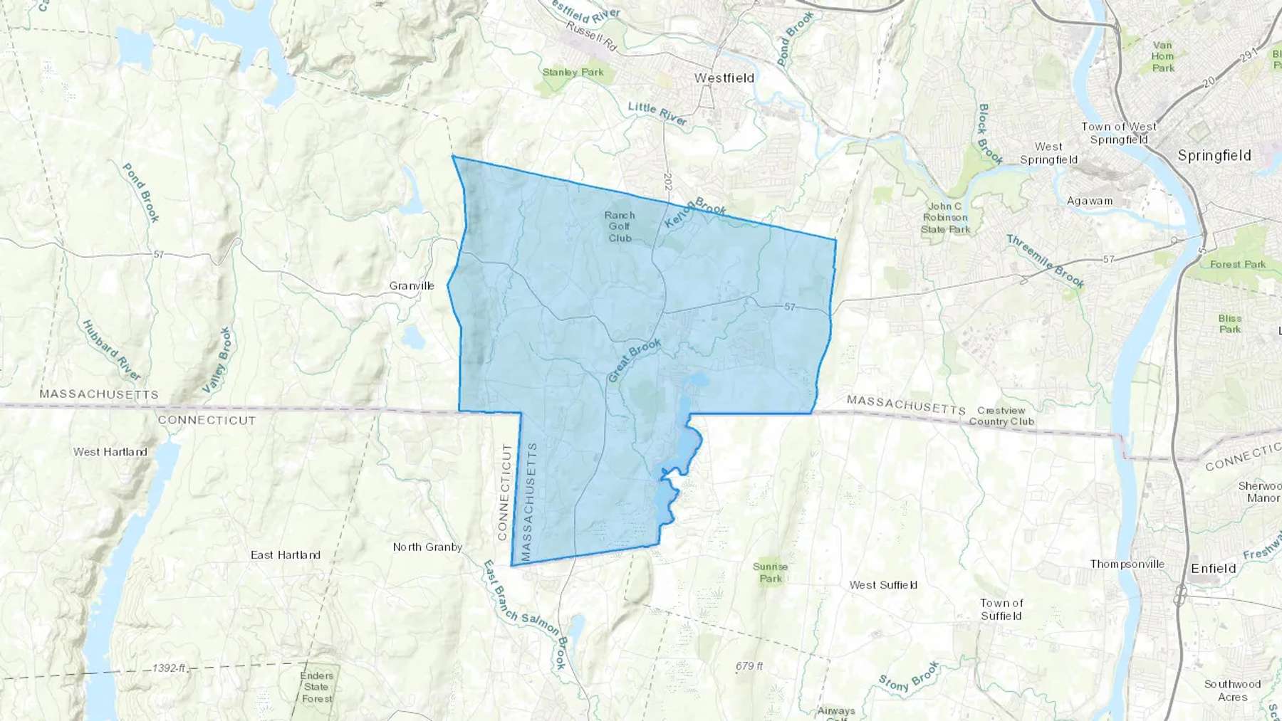 Southwick, MA Cash heating Oil delivery map Map of the COD Fuel Oil delivery service area for Southwick, MA