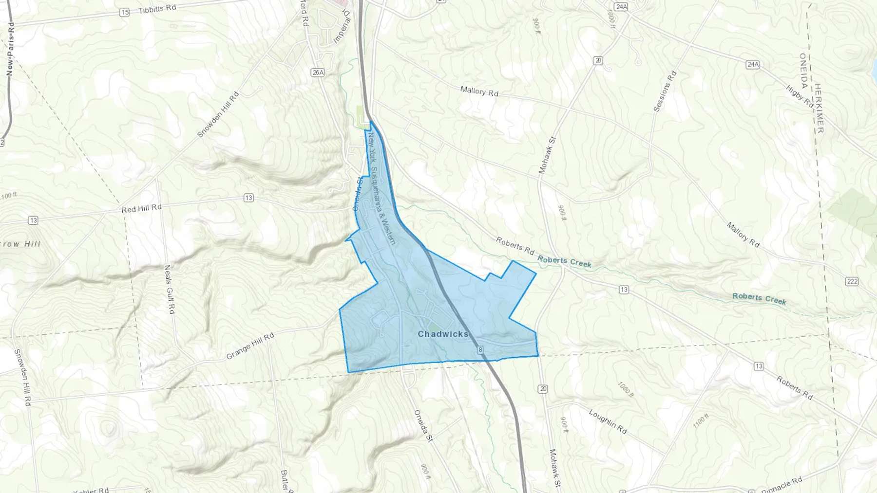 Chadwicks, NY Cash heating Oil delivery map Map of the COD Fuel Oil delivery service area for Chadwicks, NY