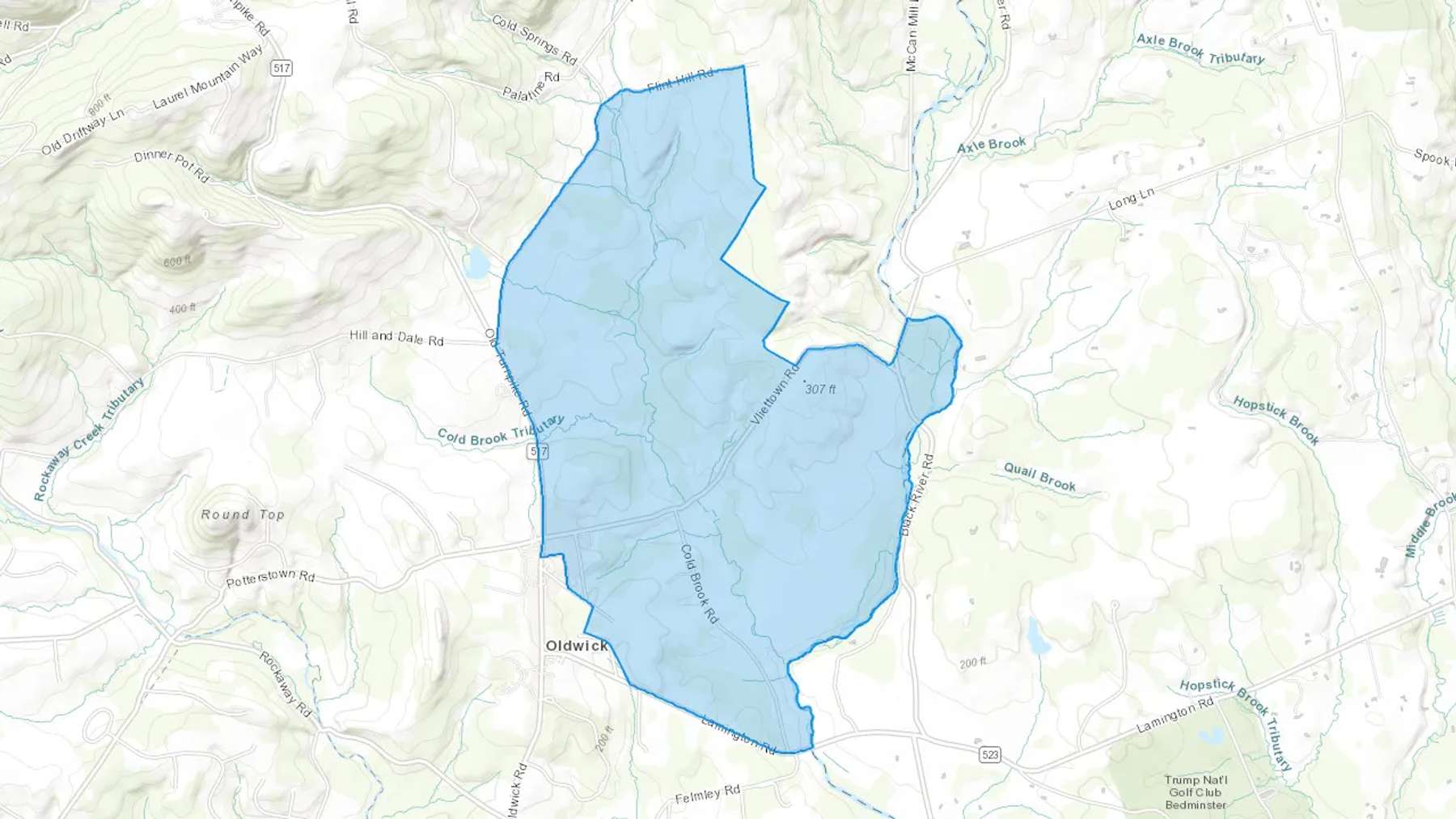 Oldwick, NJ Cash heating Oil delivery map Map of the COD Fuel Oil delivery service area for Oldwick, NJ