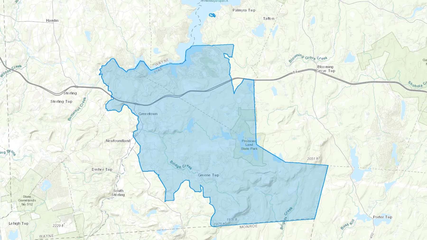 Greentown, PA Cash heating Oil delivery map Map of the COD Fuel Oil delivery service area for Greentown, PA