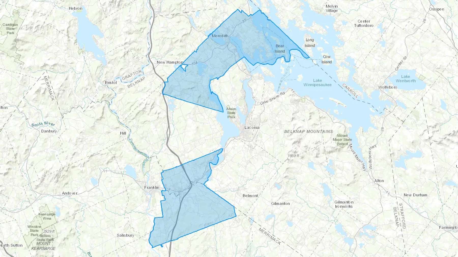 Tilton, NH Cash heating Oil delivery map Map of the COD Fuel Oil delivery service area for Tilton, NH