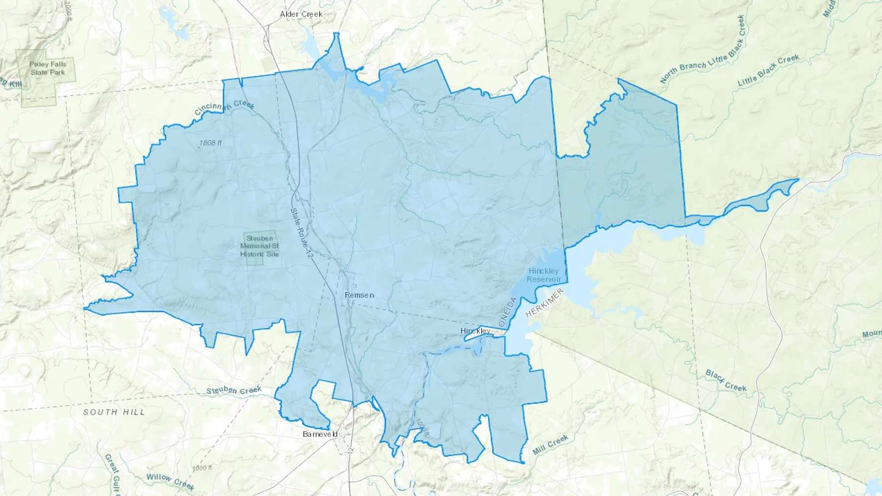 Remsen, NY Cash heating Oil delivery map Map of the COD Fuel Oil delivery service area for Remsen, NY