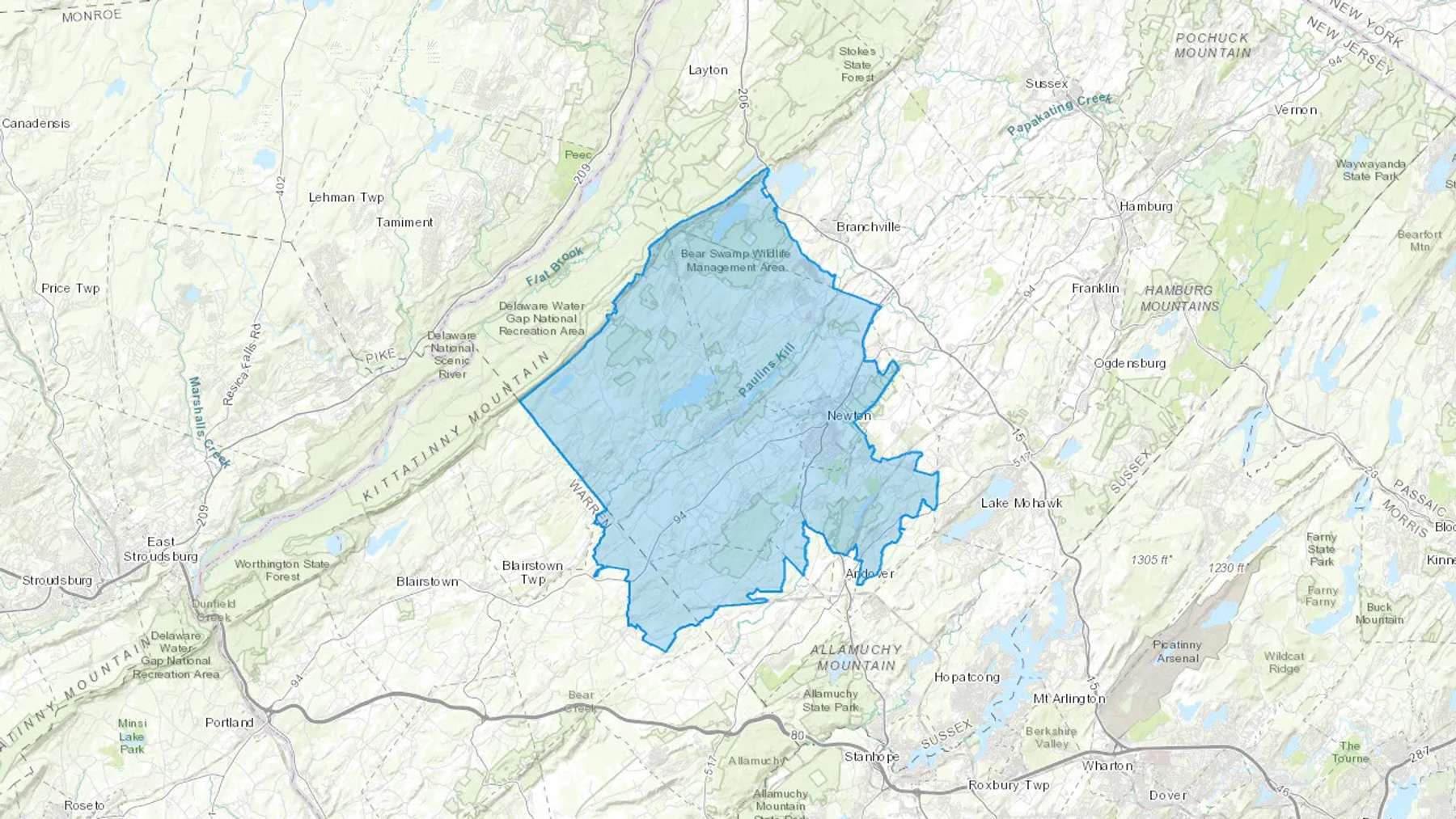 Greendell, NJ Cash heating Oil delivery map Map of the COD Fuel Oil delivery service area for Greendell, NJ