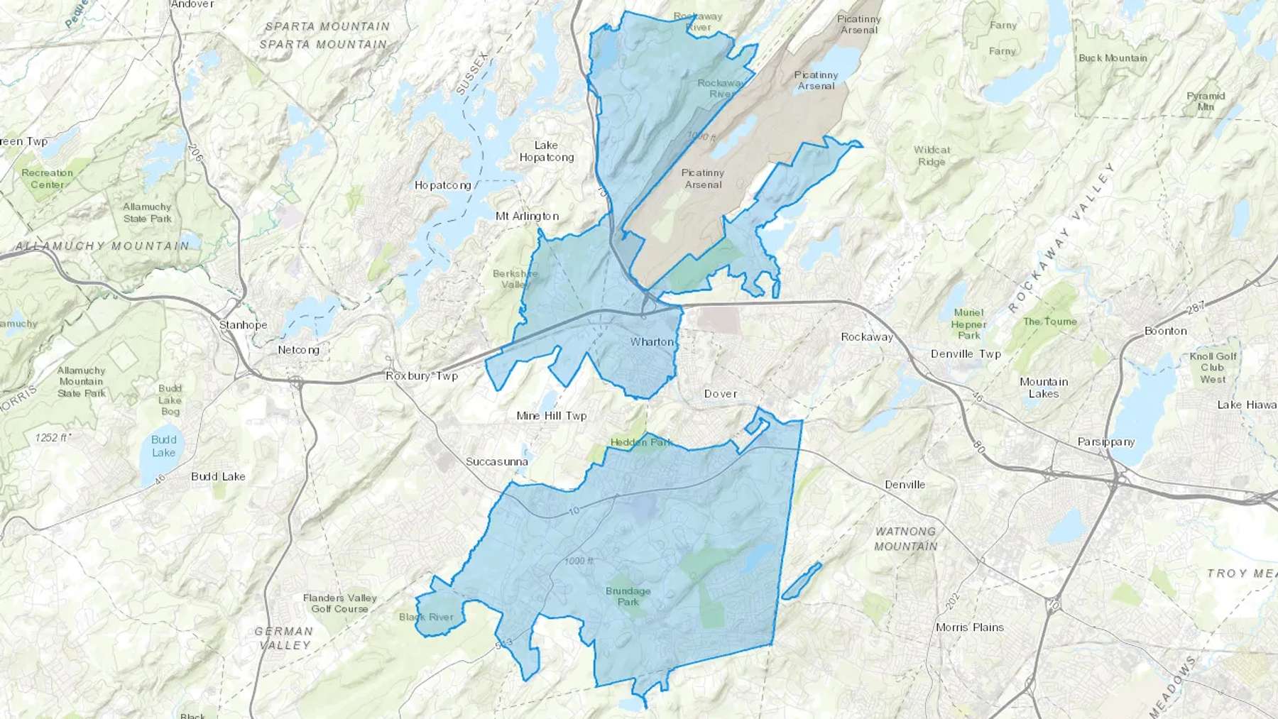 Dover, NJ Cash heating Oil delivery map Map of the COD Fuel Oil delivery service area for Dover, NJ