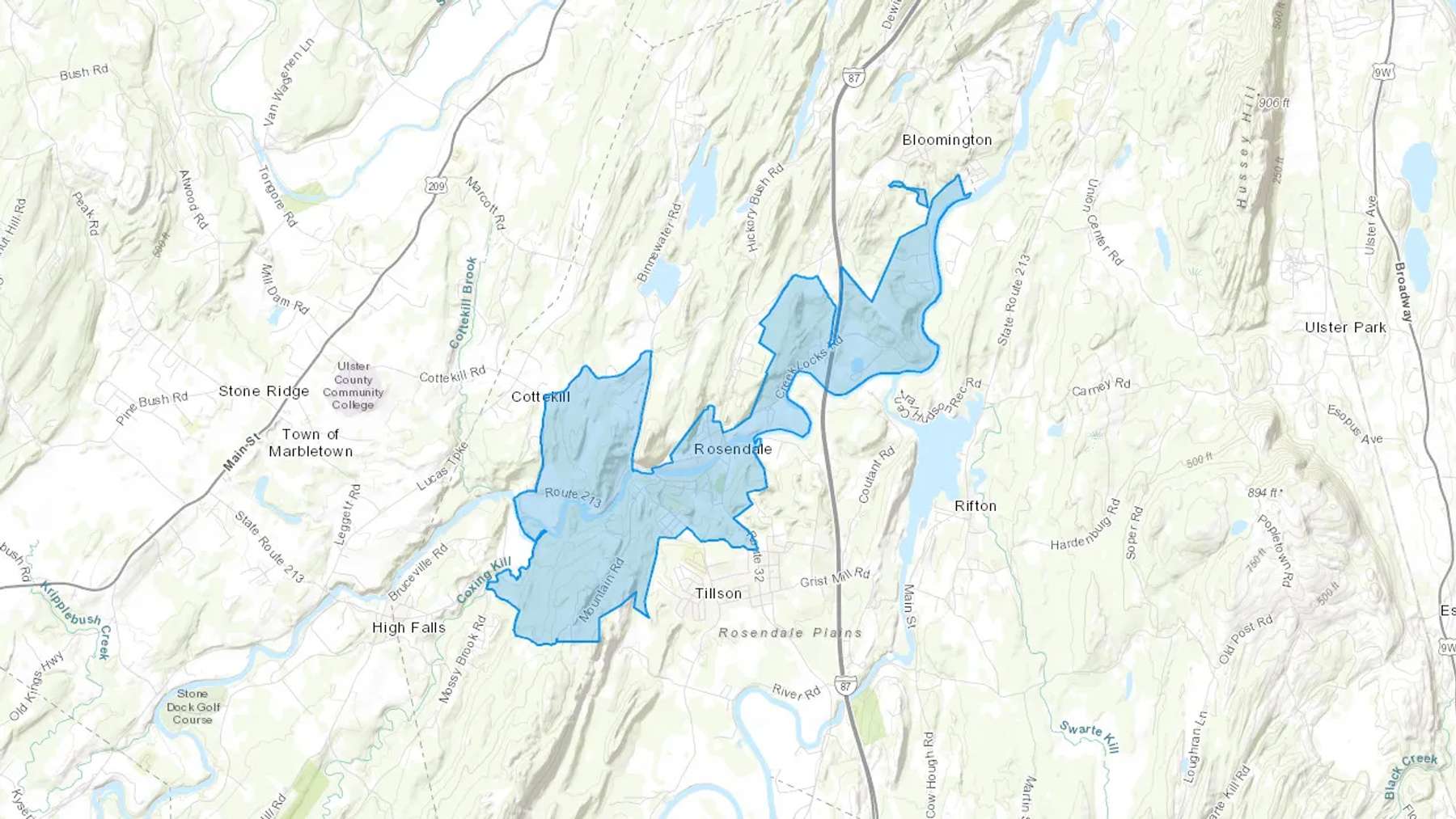 Rosendale, NY Cash heating Oil delivery map Map of the COD Fuel Oil delivery service area for Rosendale, NY