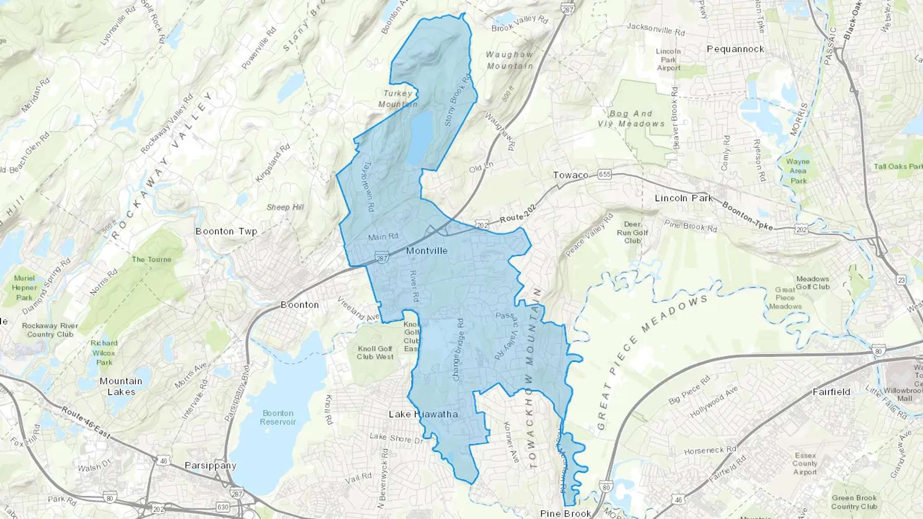 Montville, NJ Cash heating Oil delivery map Map of the COD Fuel Oil delivery service area for Montville, NJ