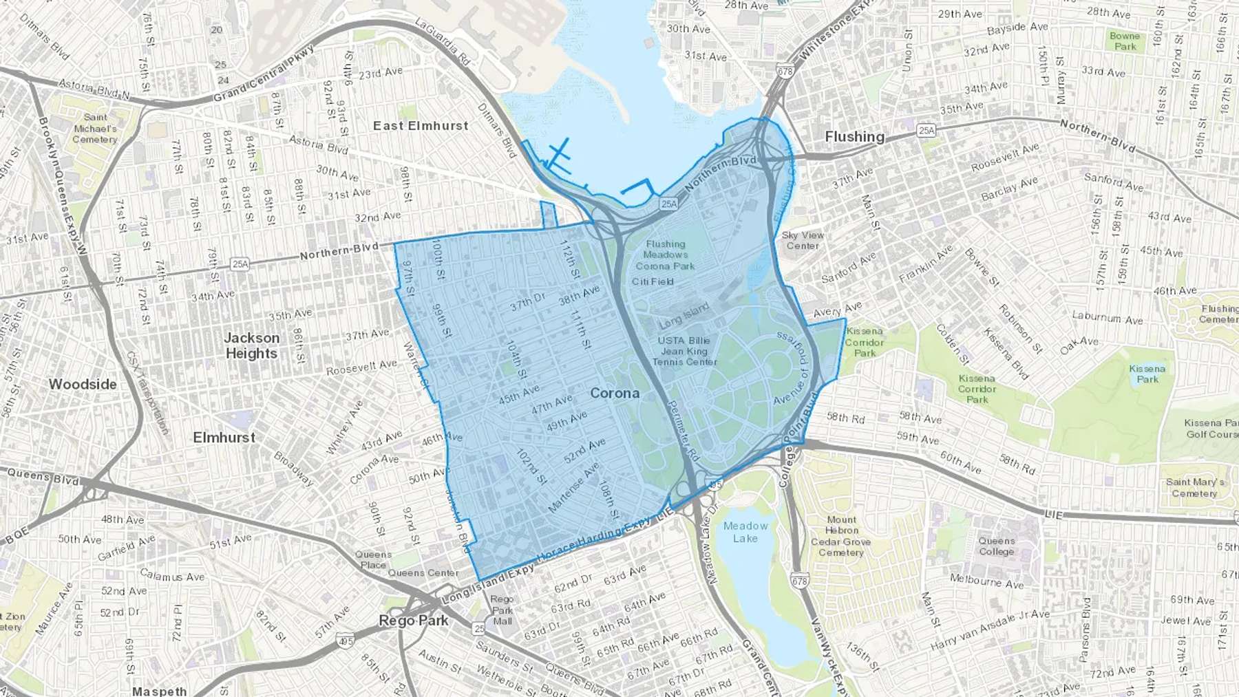 Corona, NY Cash heating Oil delivery map Map of the COD Fuel Oil delivery service area for Corona, NY