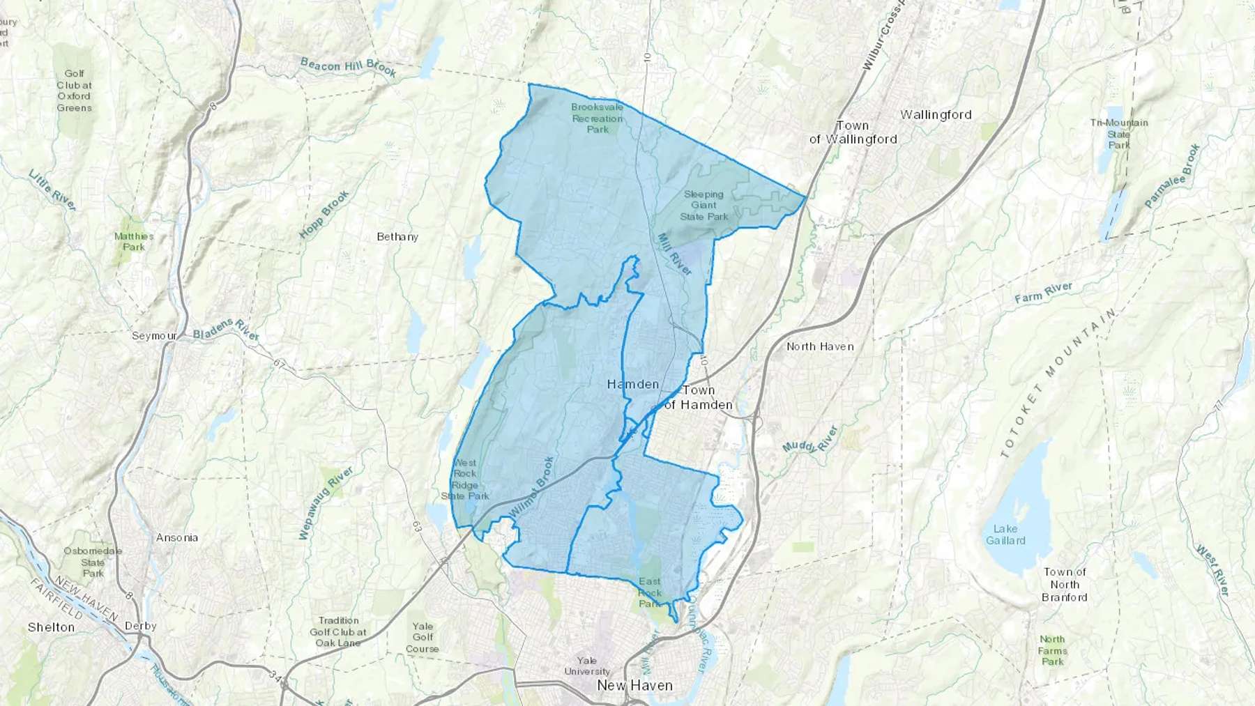 Hamden, CT Cash heating Oil delivery map Map of the COD Fuel Oil delivery service area for Hamden, CT