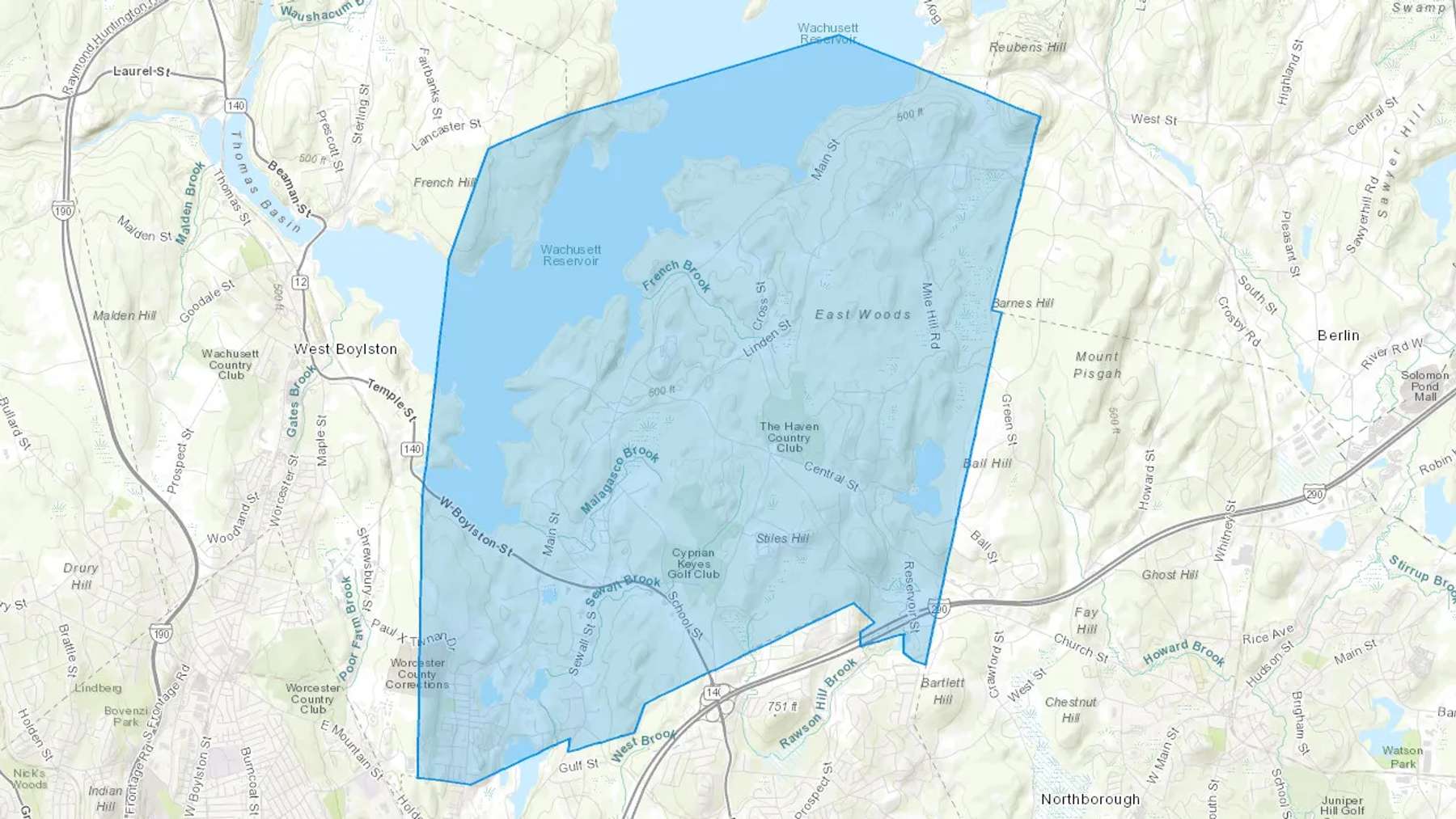 Boylston, MA Cash heating Oil delivery map Map of the COD Fuel Oil delivery service area for Boylston, MA