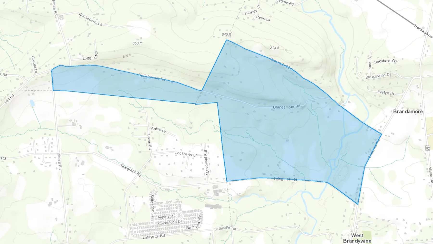 Brandamore, PA Cash heating Oil delivery map Map of the COD Fuel Oil delivery service area for Brandamore, PA
