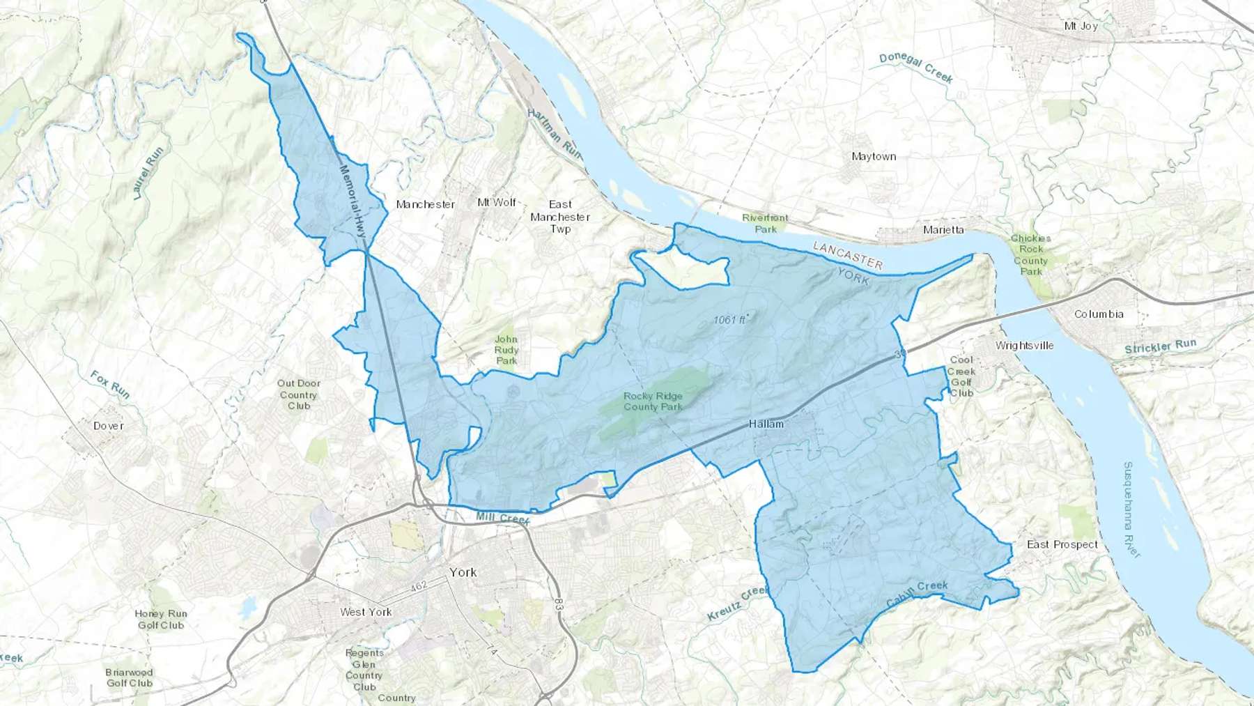 Emigsville, PA Cash heating Oil delivery map Map of the COD Fuel Oil delivery service area for Emigsville, PA