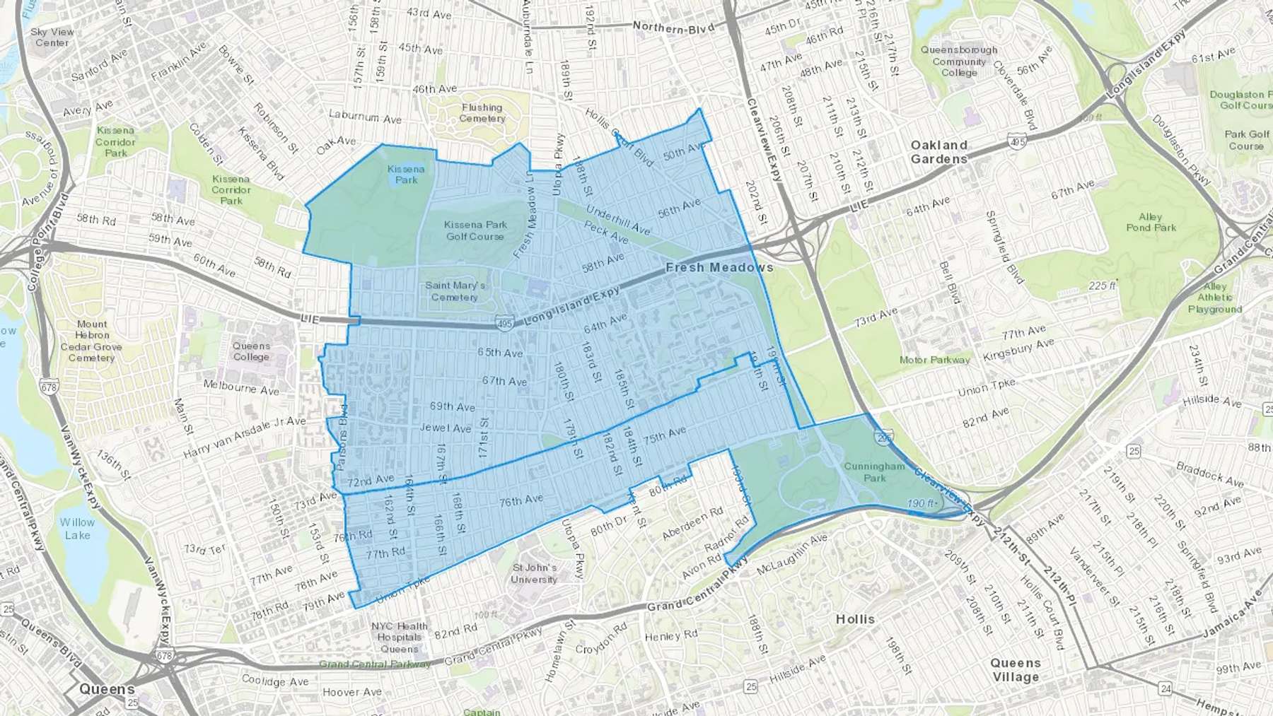 Fresh Meadows, NY Cash heating Oil delivery map Map of the COD Fuel Oil delivery service area for Fresh Meadows, NY