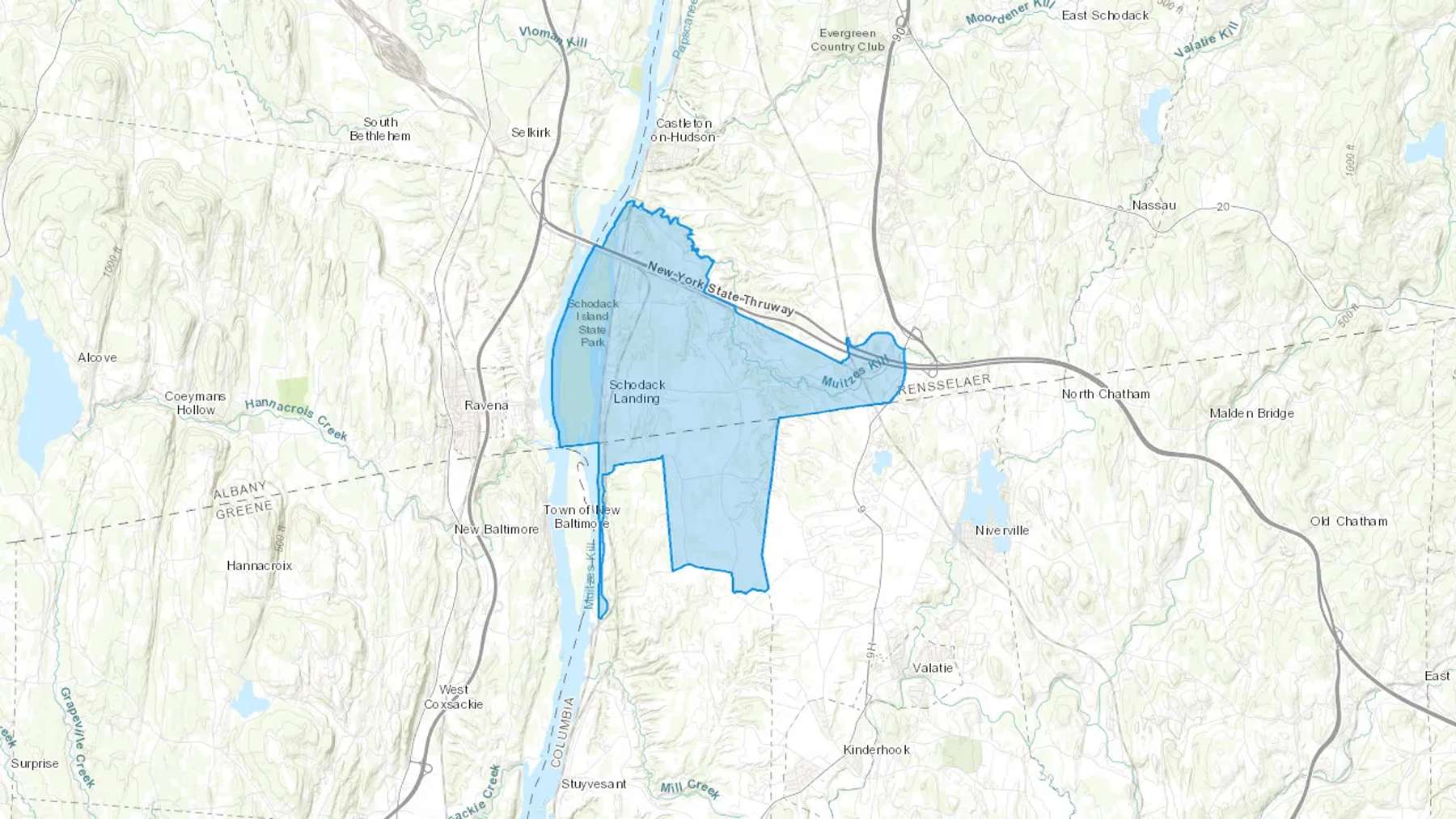 Schodack Landing, NY Cash heating Oil delivery map Map of the COD Fuel Oil delivery service area for Schodack Landing, NY