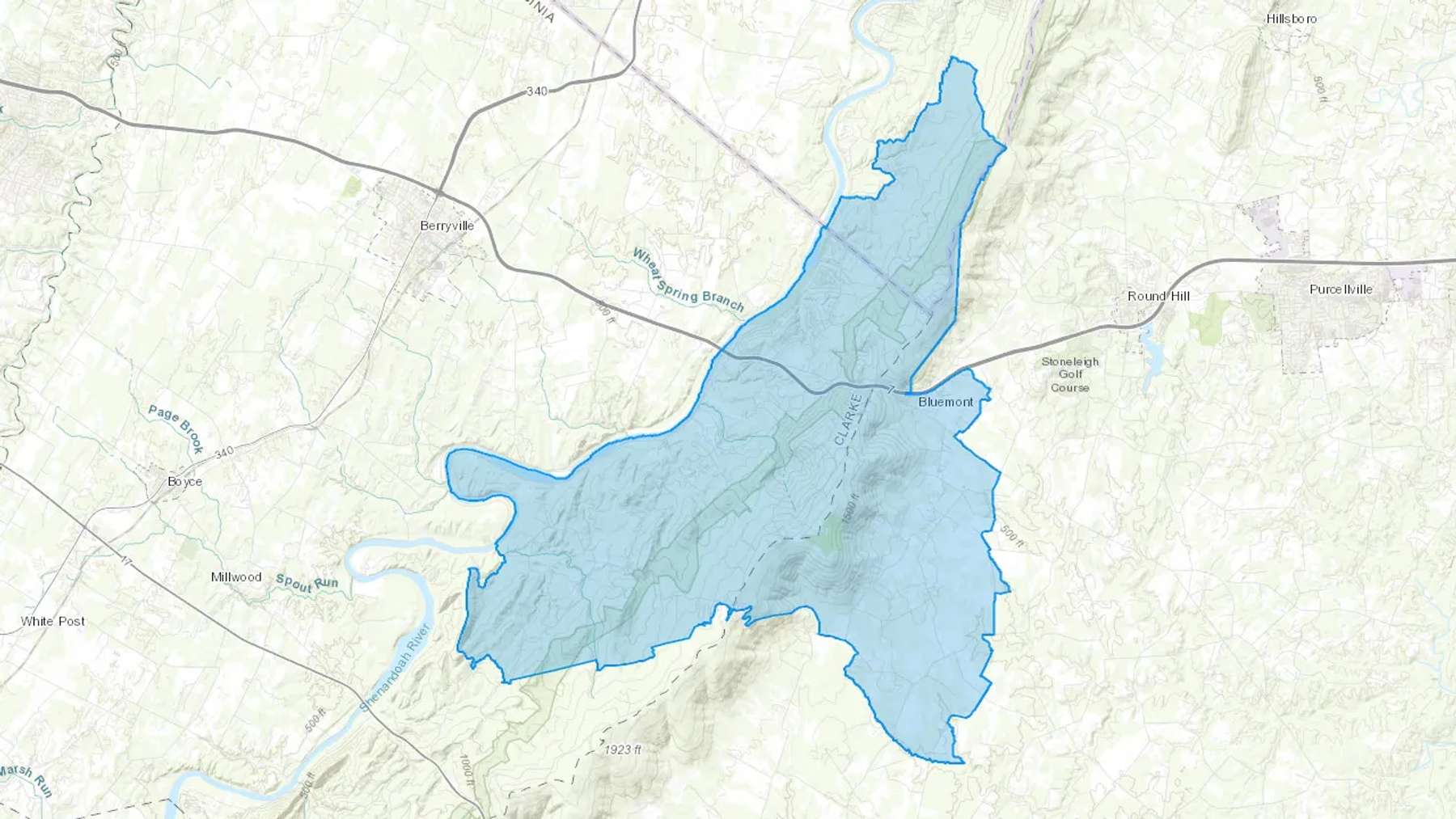 Bluemont, VA Cash heating Oil delivery map Map of the COD Fuel Oil delivery service area for Bluemont, VA