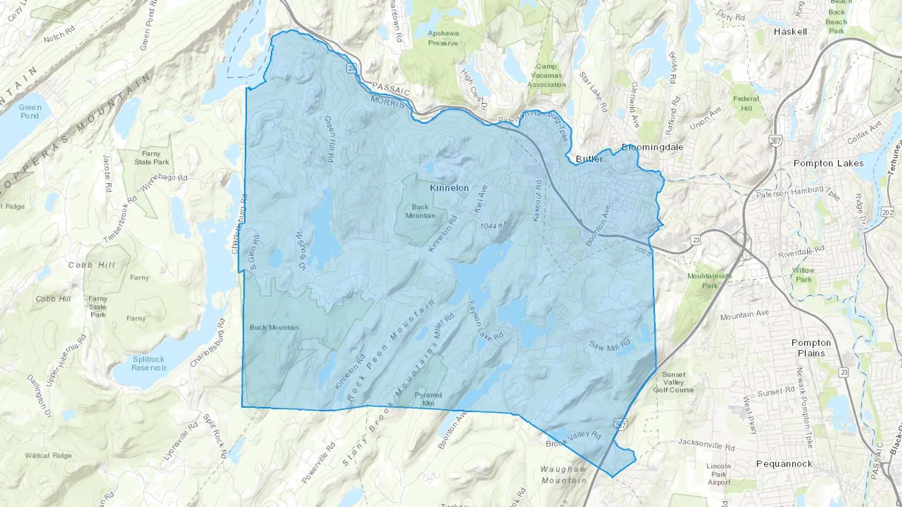 Butler, NJ Cash heating Oil delivery map Map of the COD Fuel Oil delivery service area for Butler, NJ