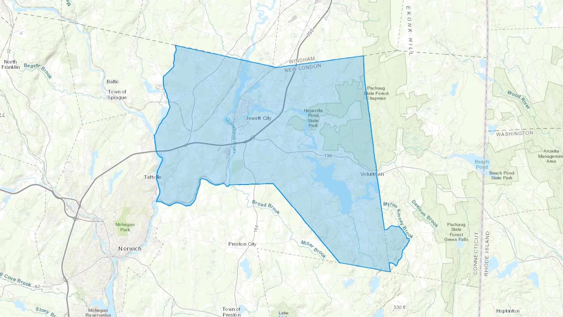 Versailles, CT Cash heating Oil delivery map Map of the COD Fuel Oil delivery service area for Versailles, CT