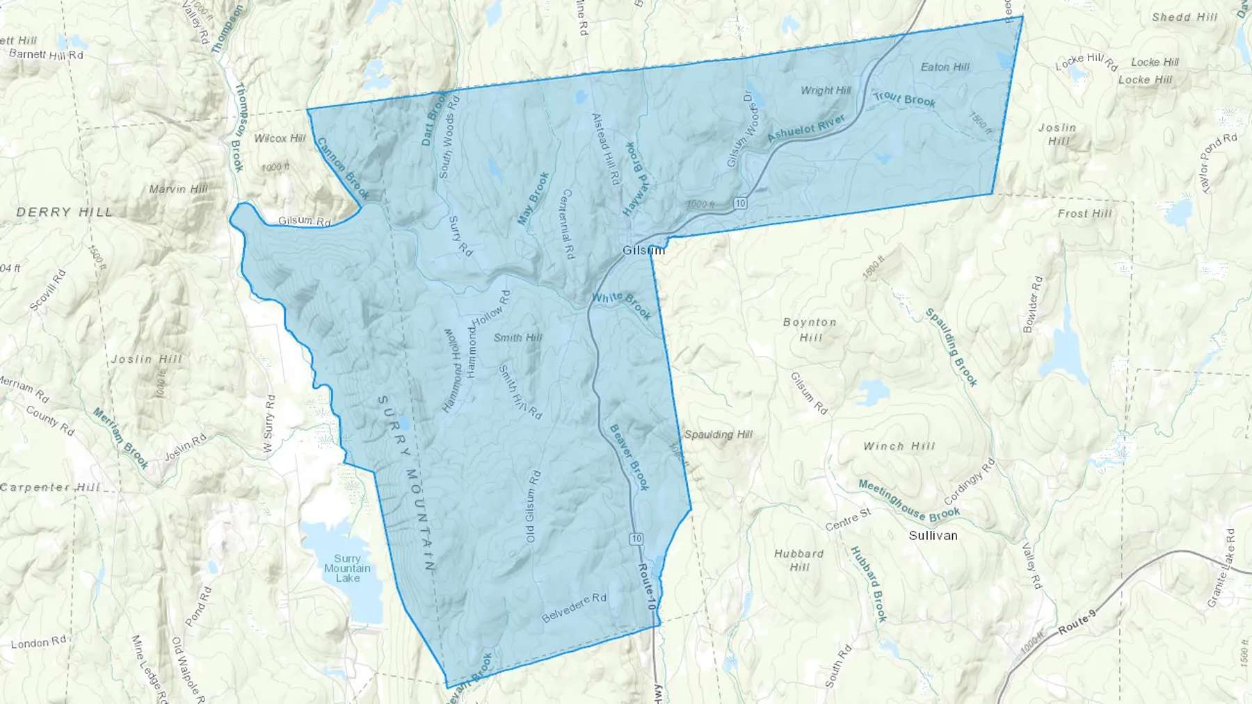 Gilsum, NH Cash heating Oil delivery map Map of the COD Fuel Oil delivery service area for Gilsum, NH