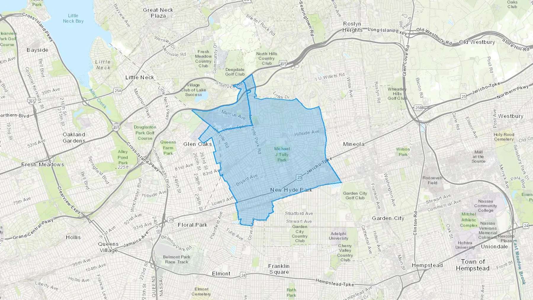 New Hyde Park, NY Cash heating Oil delivery map Map of the COD Fuel Oil delivery service area for New Hyde Park, NY