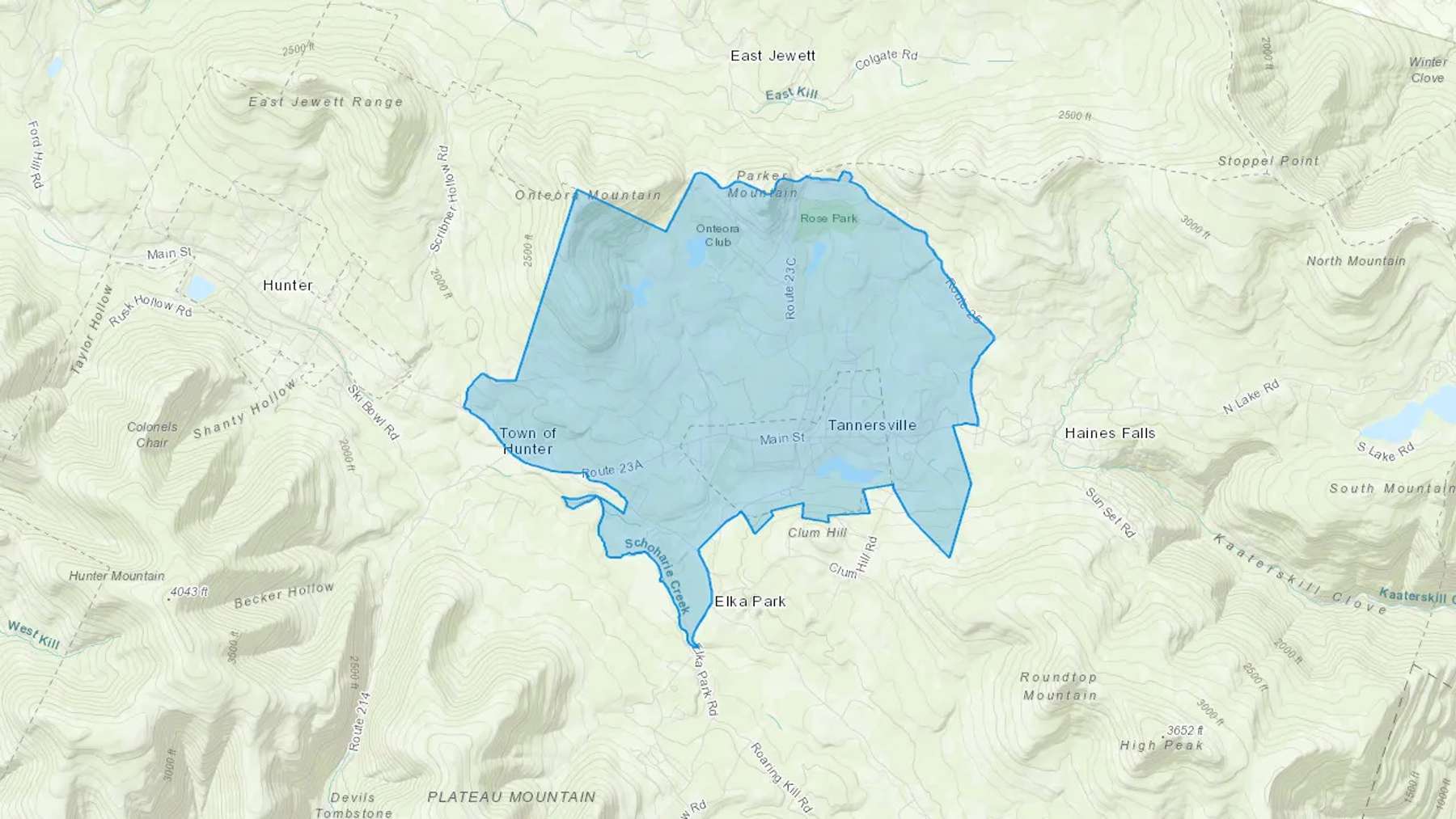 Tannersville, NY Cash heating Oil delivery map Map of the COD Fuel Oil delivery service area for Tannersville, NY