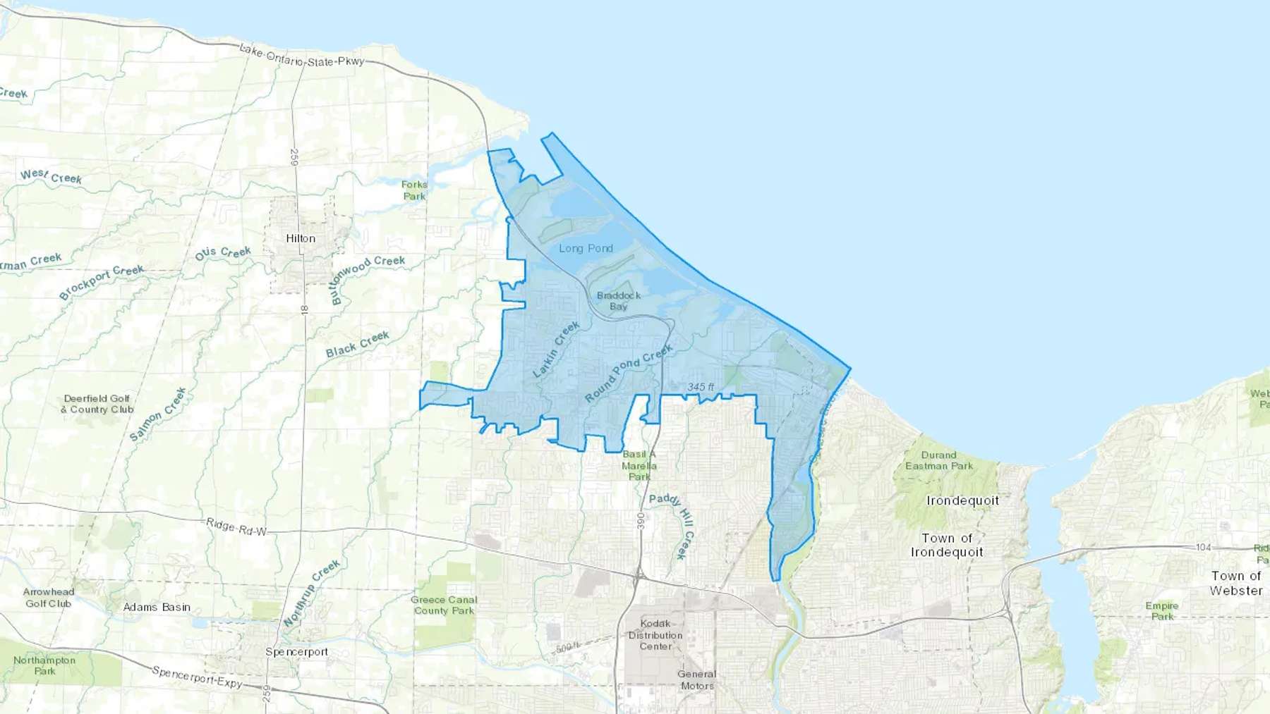 North Greece, NY Cash heating Oil delivery map Map of the COD Fuel Oil delivery service area for North Greece, NY