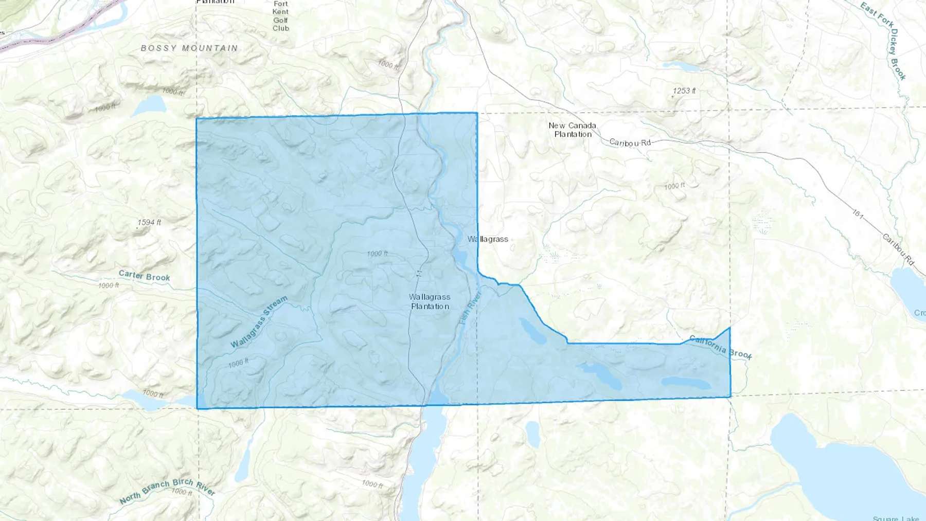 Wallagrass, ME Cash heating Oil delivery map Map of the COD Fuel Oil delivery service area for Wallagrass, ME