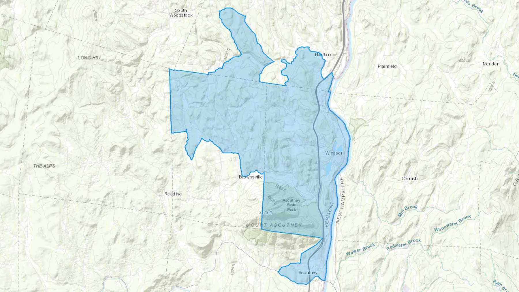 Windsor, VT Cash heating Oil delivery map Map of the COD Fuel Oil delivery service area for Windsor, VT