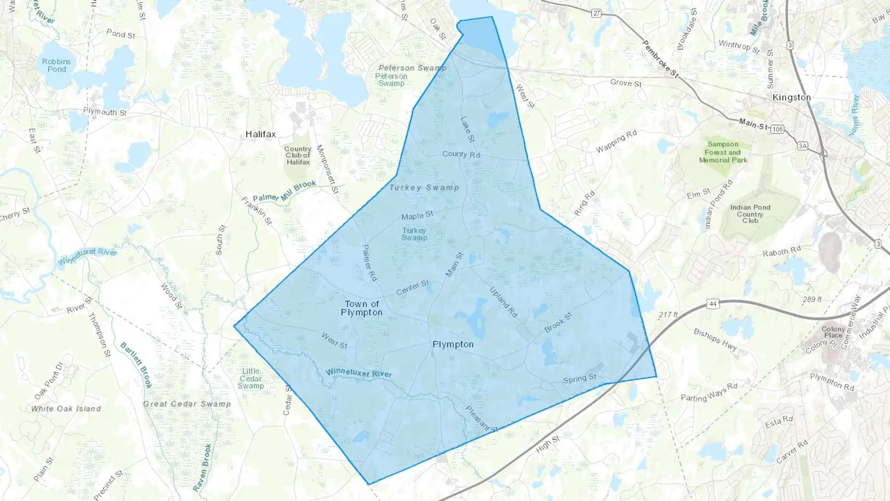 Plympton, MA Cash heating Oil delivery map Map of the COD Fuel Oil delivery service area for Plympton, MA