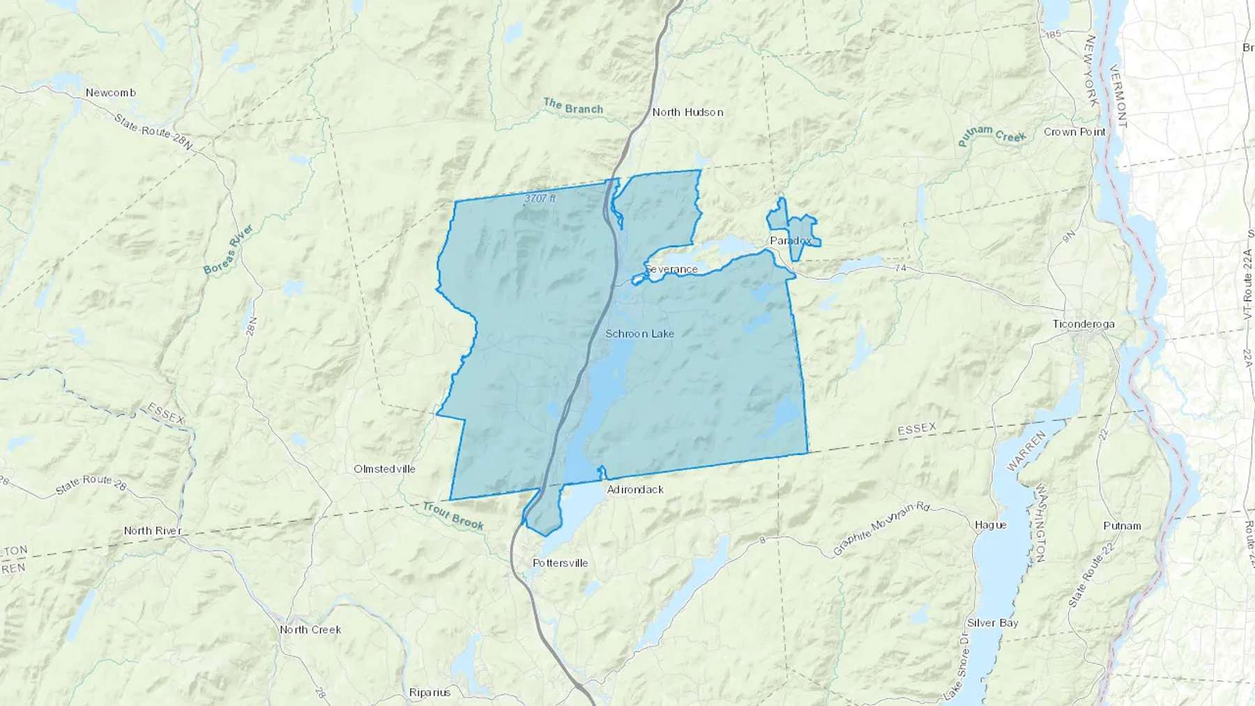 Schroon Lake, NY Cash heating Oil delivery map Map of the COD Fuel Oil delivery service area for Schroon Lake, NY