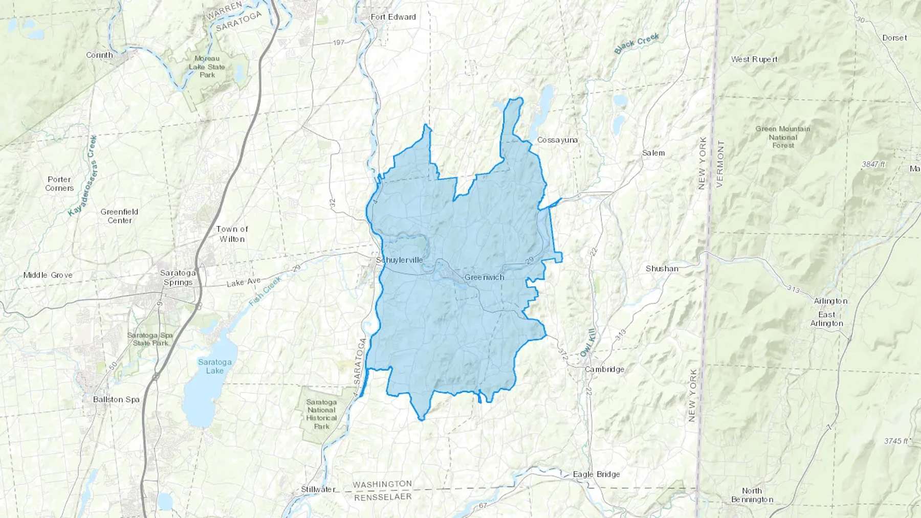 Middle Falls, NY Cash heating Oil delivery map Map of the COD Fuel Oil delivery service area for Middle Falls, NY