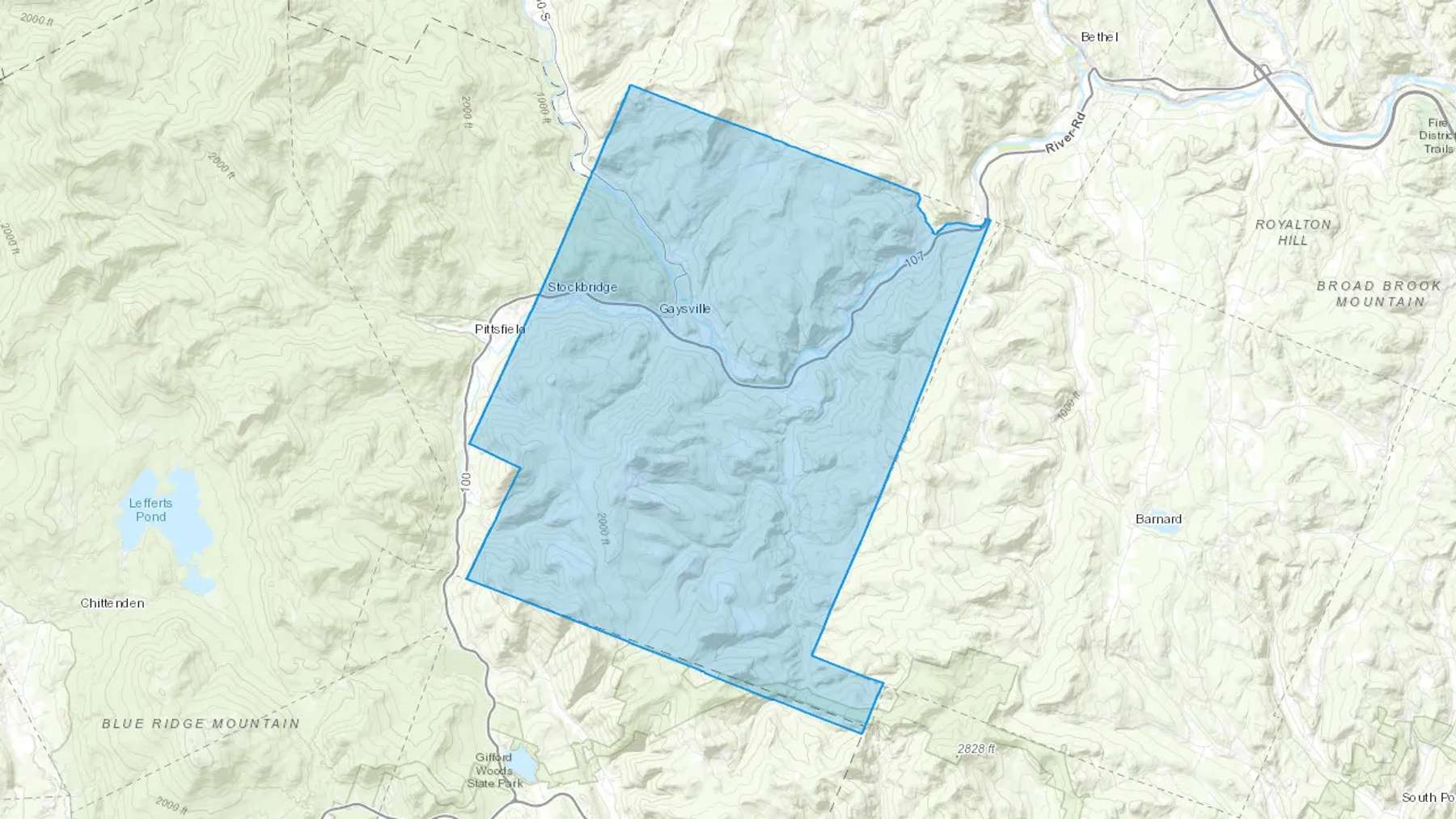Gaysville, VT Cash heating Oil delivery map Map of the COD Fuel Oil delivery service area for Gaysville, VT